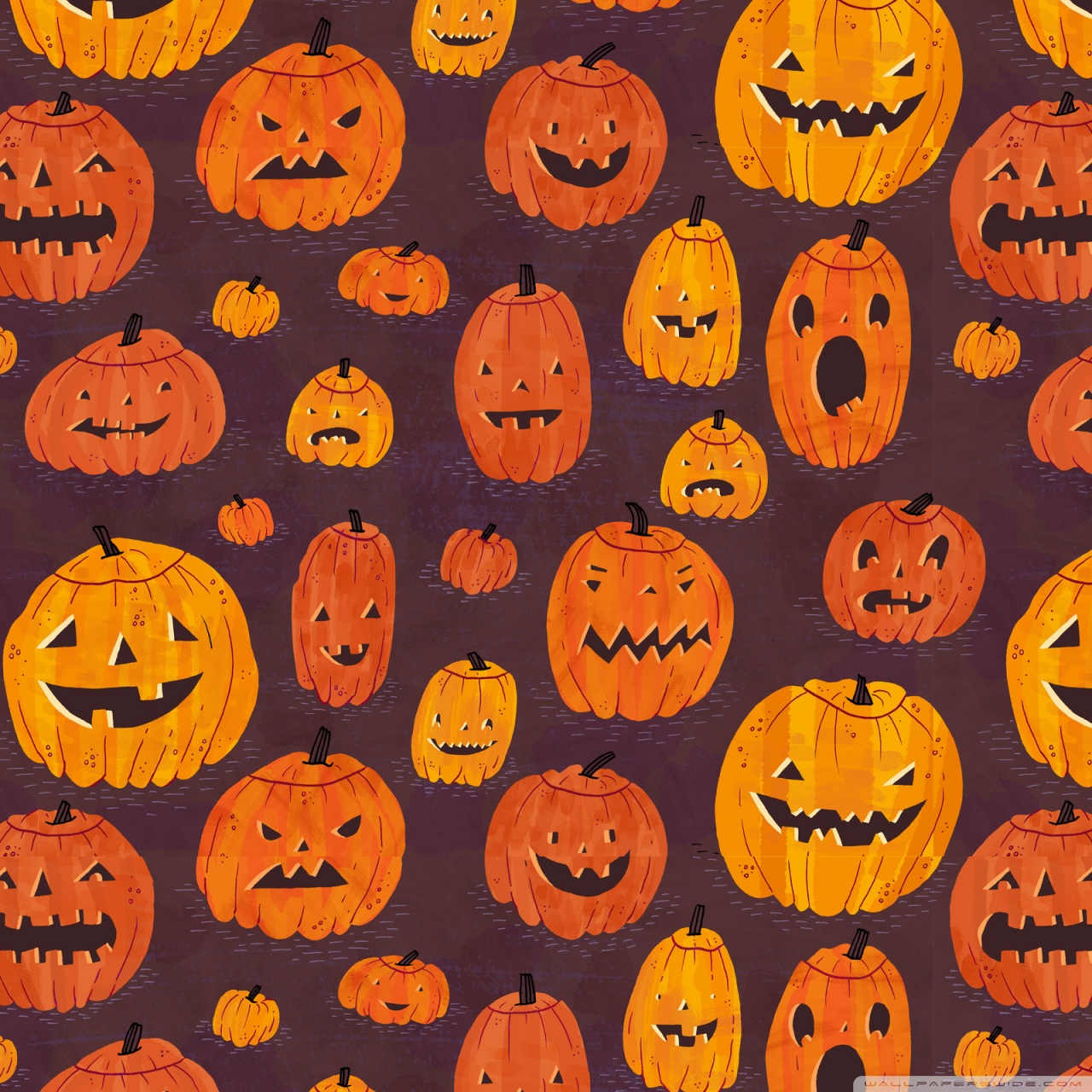 Halloween Pumpkins Pattern Ultra HD Desktop Background Wallpaper for 4K UHD TV, Tablet