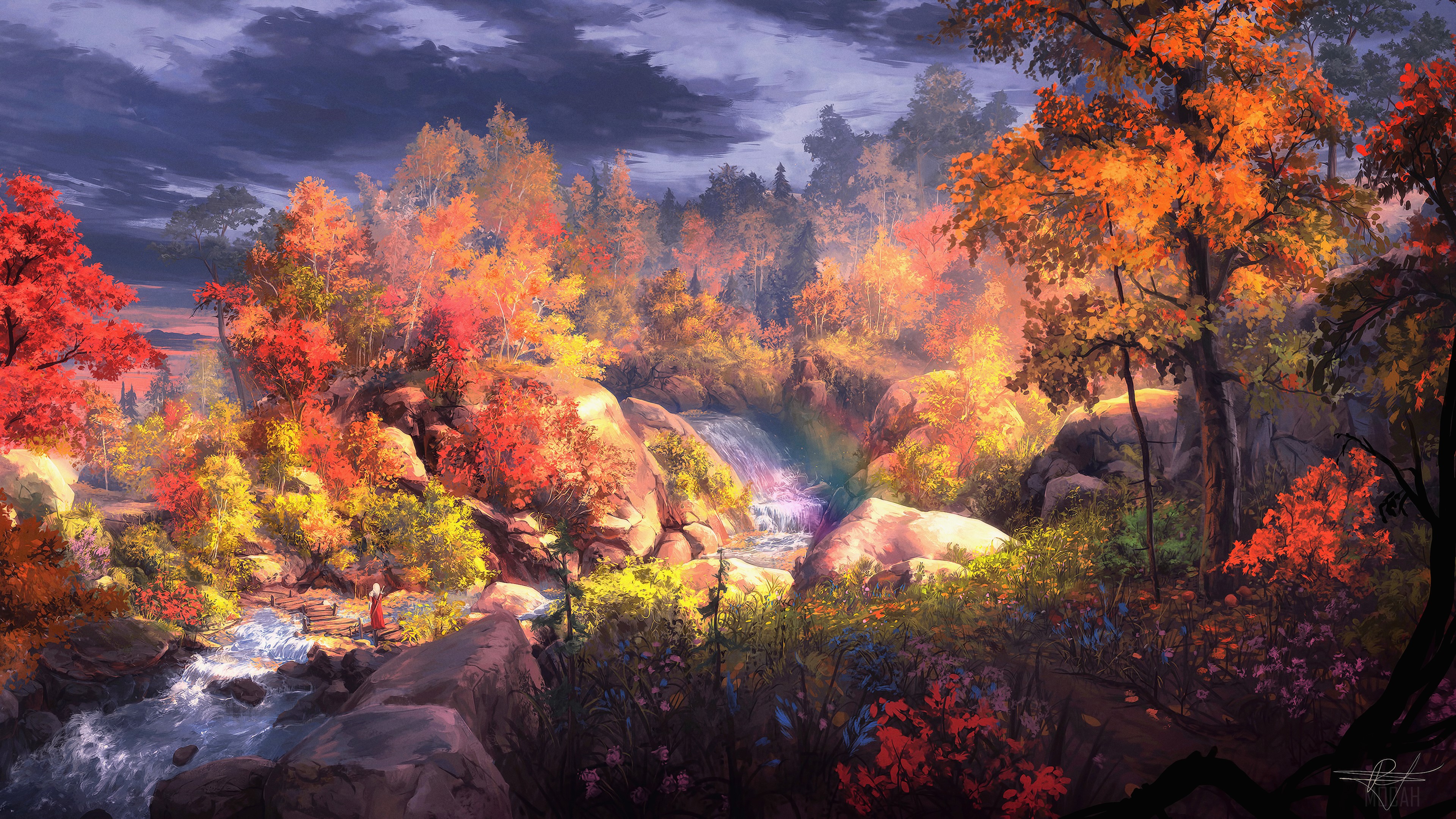Fantasy Autumn Painting 4k wallpaper. Mocah HD Wallpaper