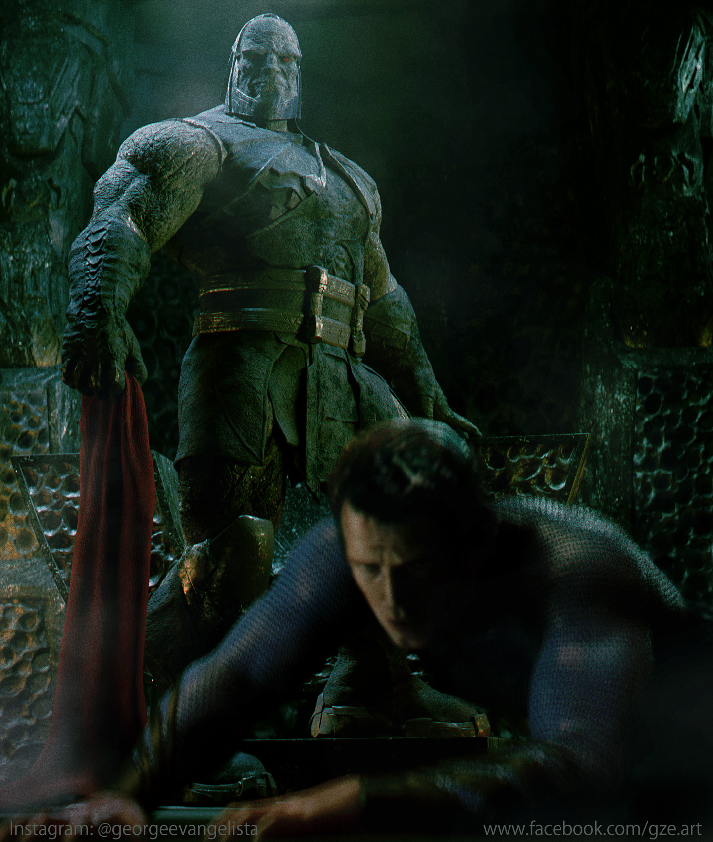 Darkseid and Superman, George Evangelista