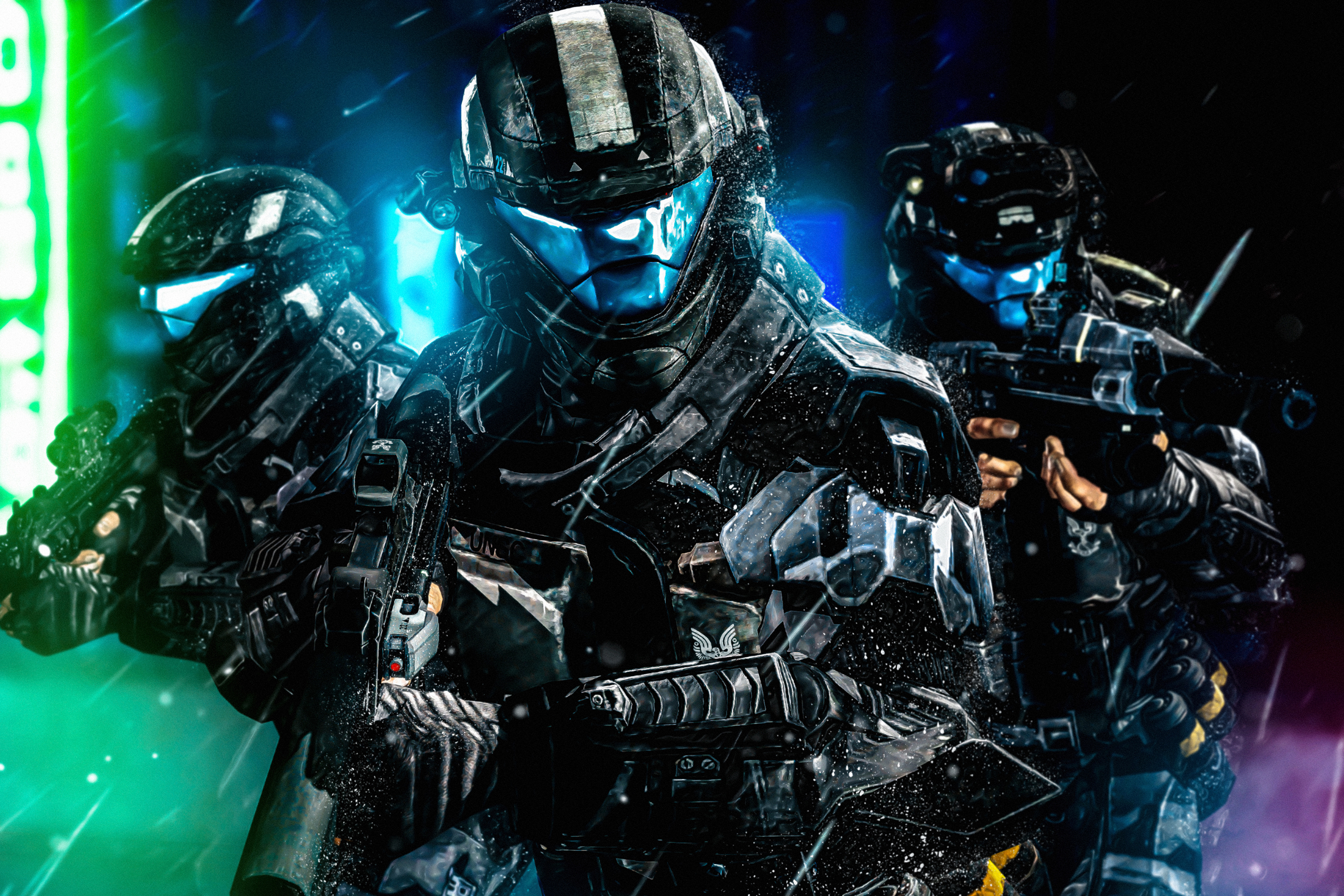 #Soldiers, #Squad, #Halo 3: ODST, #Armour. Mocah HD Wallpaper