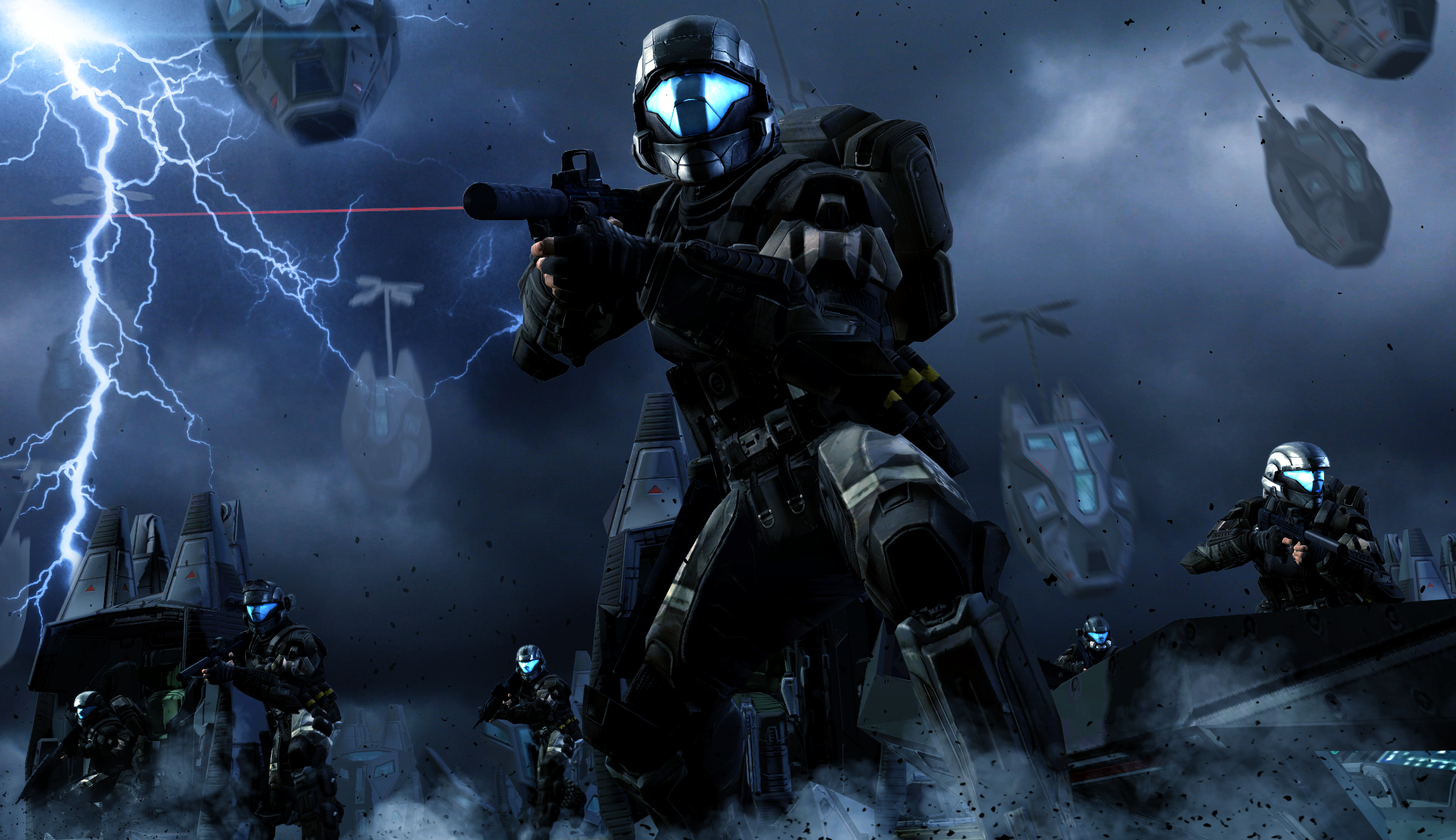 Wallpapers : video games, futuristic armor, Halo 3 ODST, submachine gun, li...