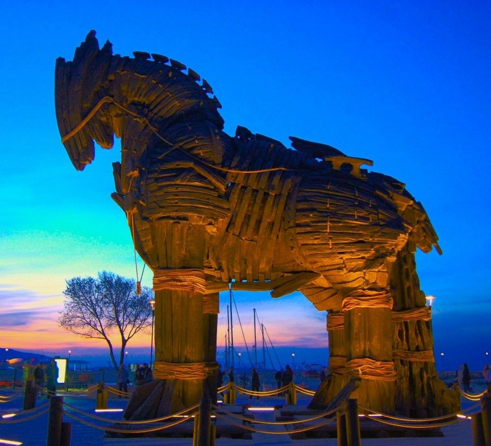 Trojan Statue Horse in Canakkale. Canakkale, Statue, City of troy