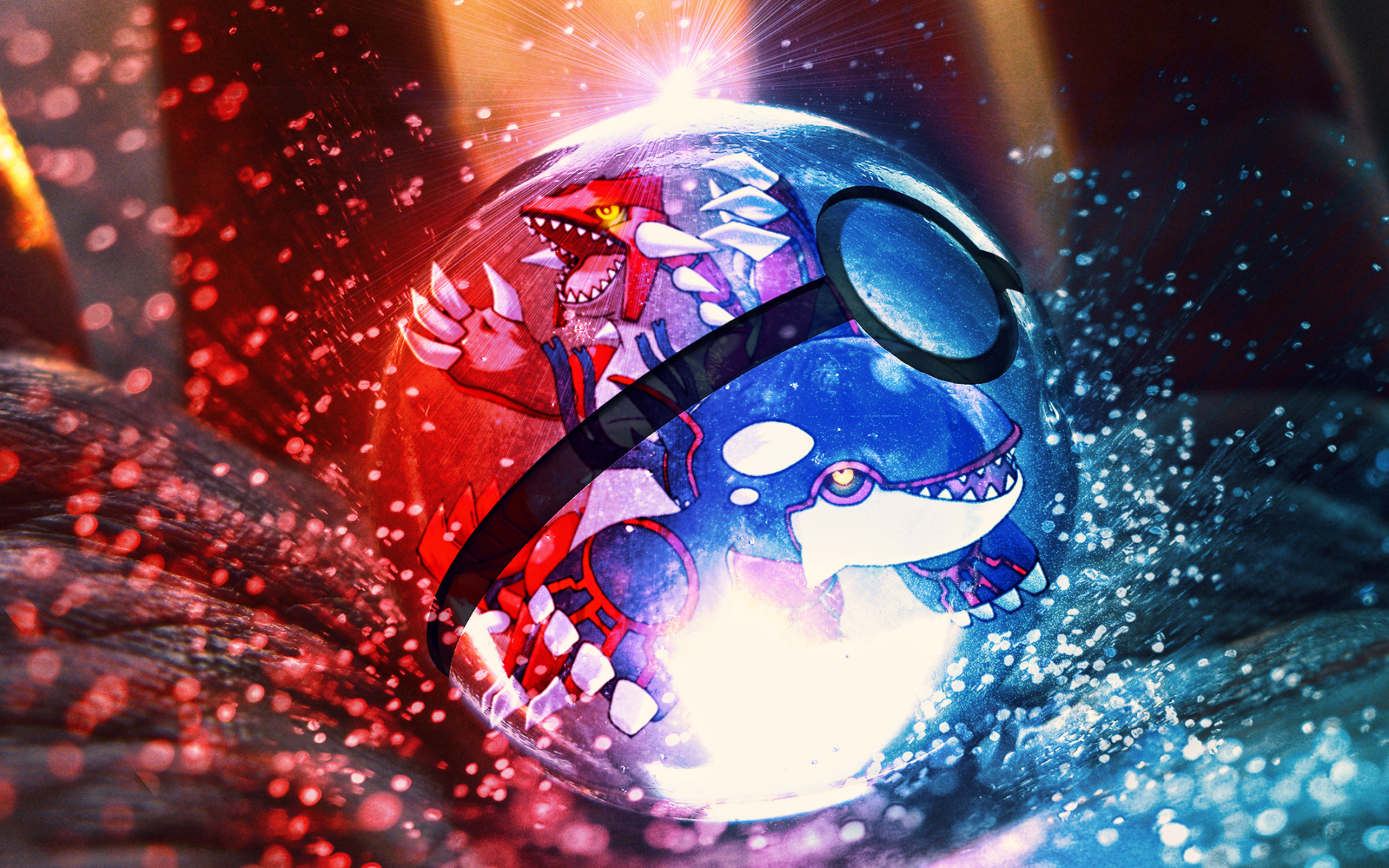 pokemon pokeball wallpaper, water, graphic design, space, font, graphics