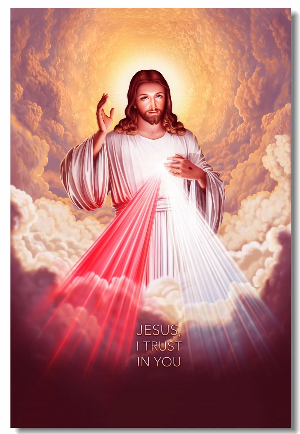 Custom Canvas Wall Painting Divine Mercy Of Jesus Poster I Trust In You Wall Sticker Jesus Christ God Bless You Wallpaper #. Wall Stickers