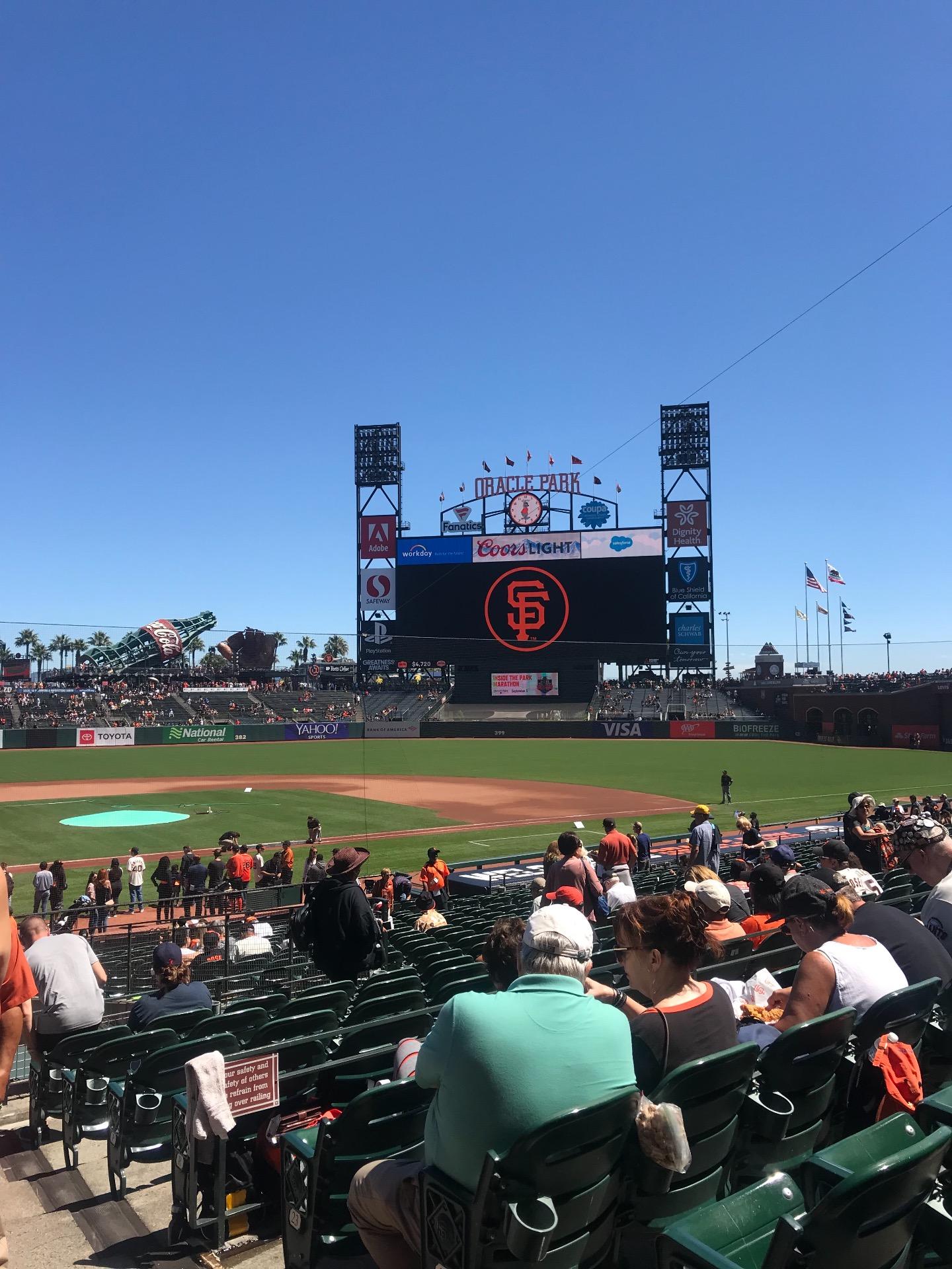 Oracle Park Section 112 Row 27 Seat 1 2 Francisco Giants Vs San Diego Padres Shared