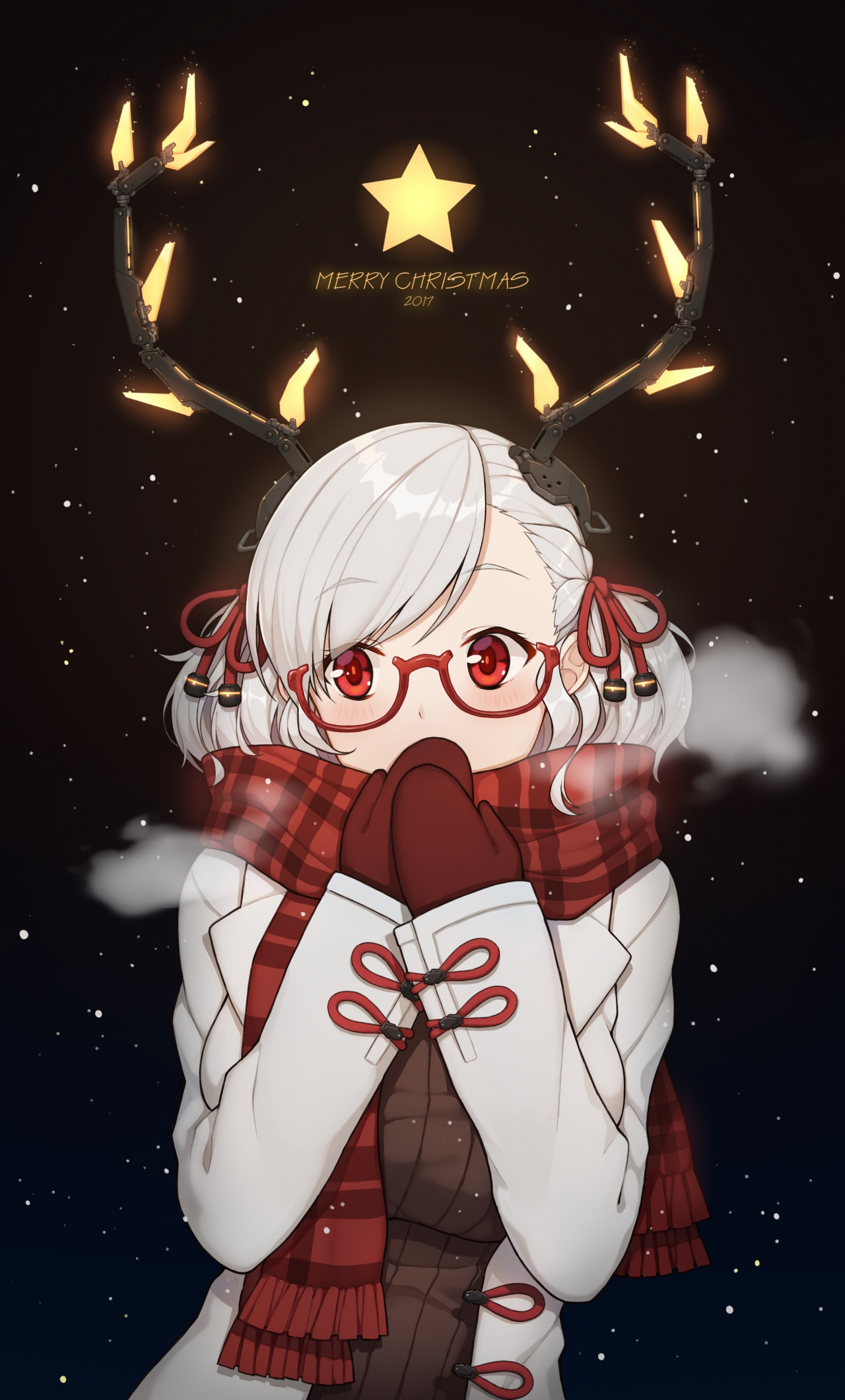 Download 1280x2120 wallpaper christmas, horns girl, anime, original, iphone 6 plus, 1280x2120 HD image, background, 1944