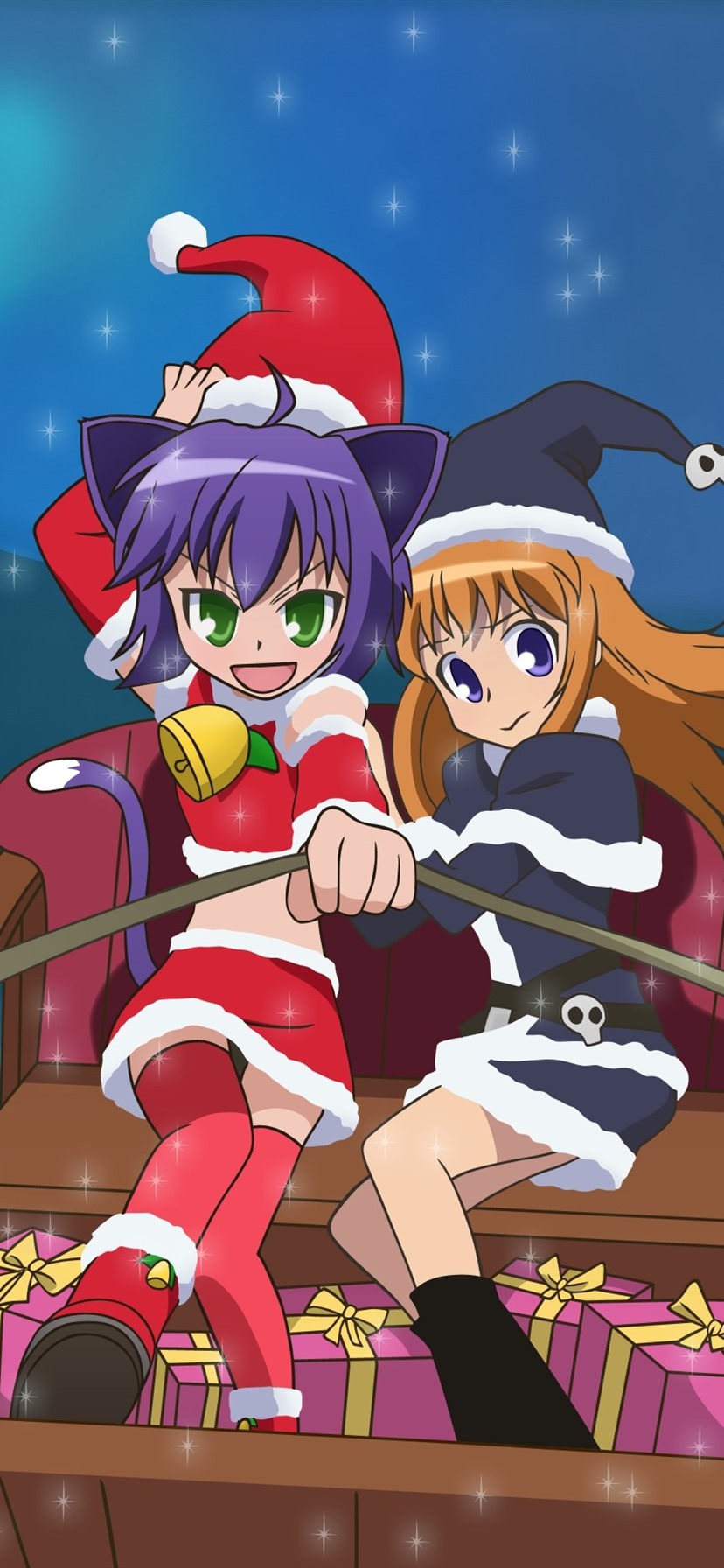 Christmas Anime Girls, Sleigh 1080x1920 IPhone 8 7 6 6S Plus Wallpaper, Background, Picture, Image