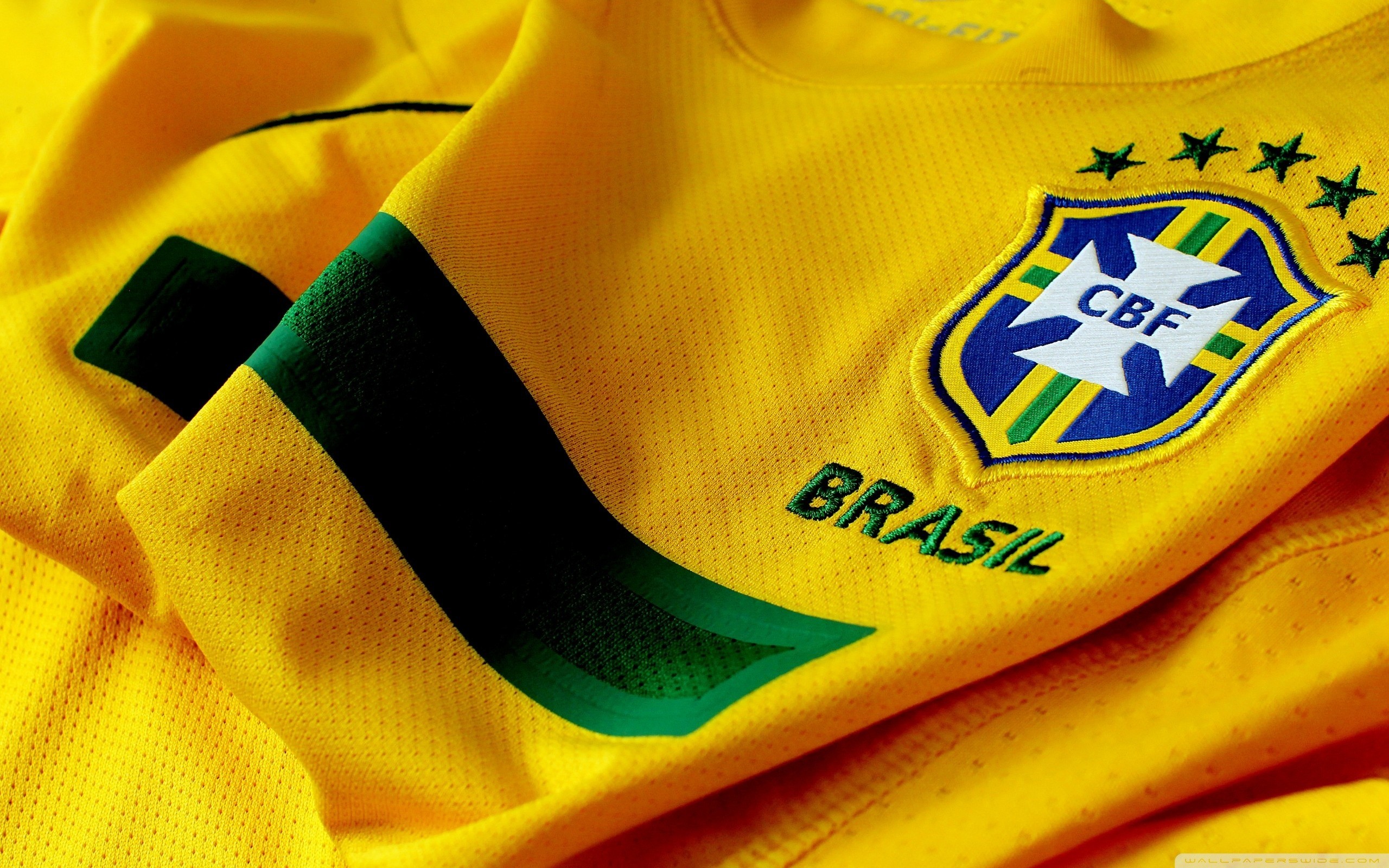 Wallpaper, T shirt, green, yellow, soccer, brand, Brasil, sports jerseys, clothing, color, flower, font 2560x1600