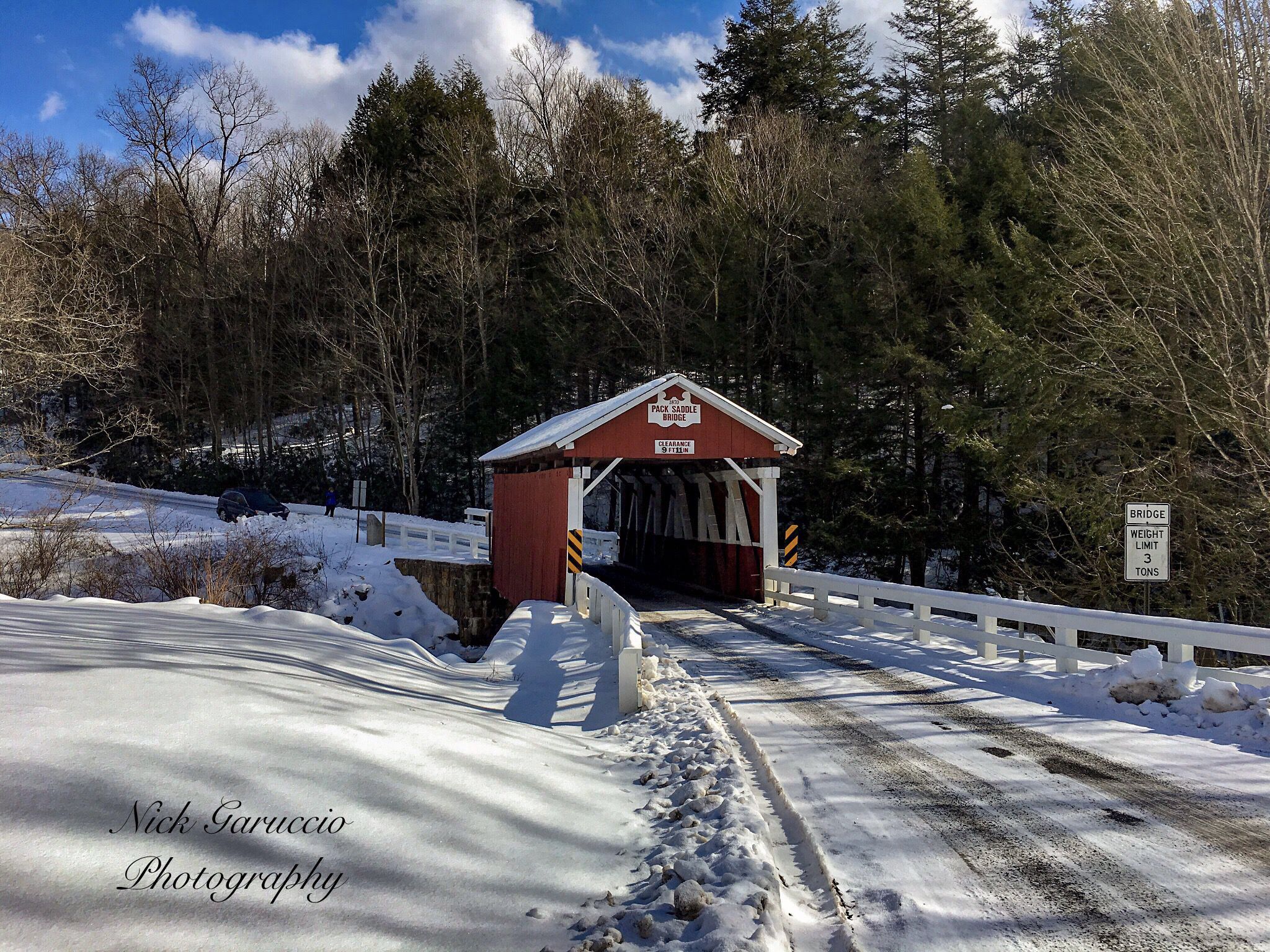 Snow Capped Covered Bridges in Winter of South Western Pennsylvania