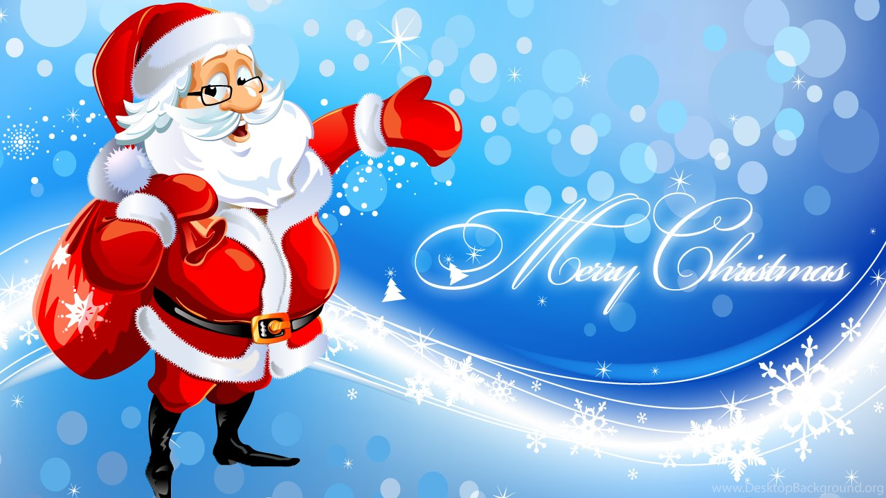 Cute Santa Merry Christmas Wallpaper.png Desktop Background