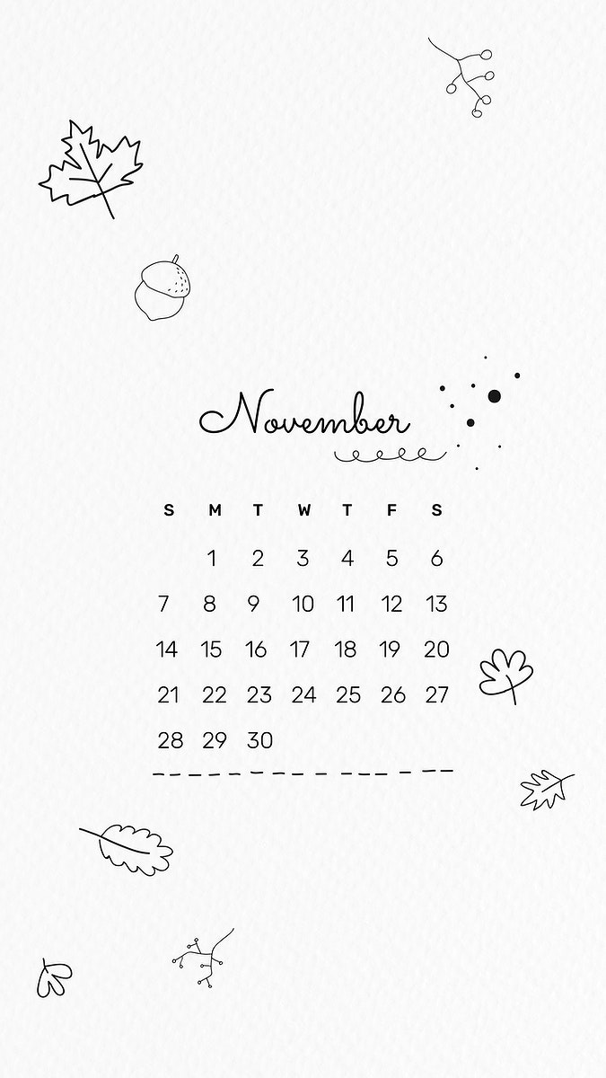 November 2021 Mobile Wallpaper Vector Cute Doodle Drawing Image Wallpaper