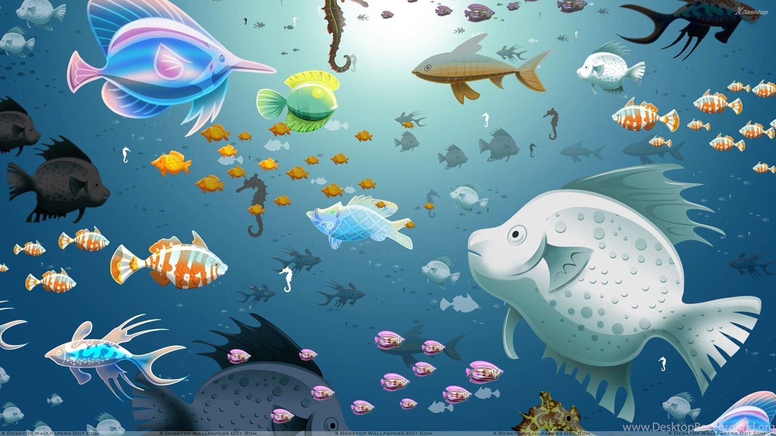 Colorful Fishes Wallpaper Desktop Background