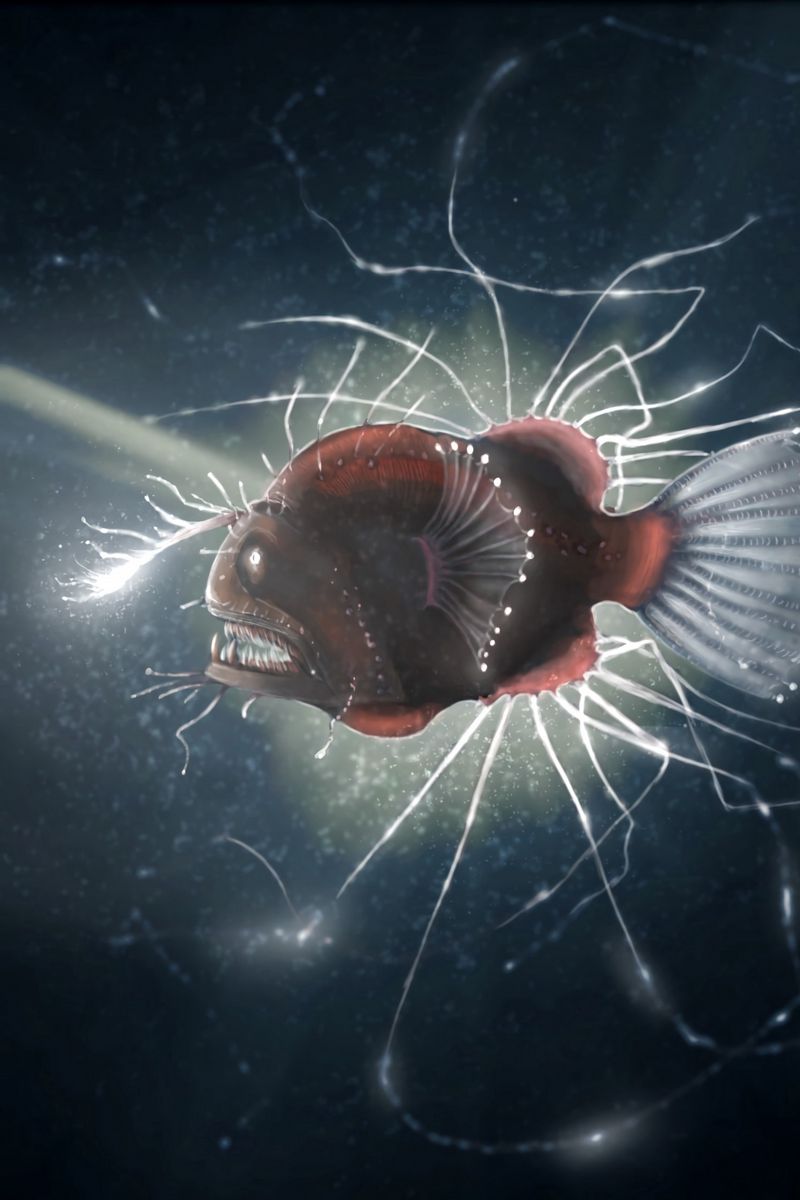 Download Wallpaper 800x1200 Fish, Electric, Glowing, Predator, Toothy, Depth Iphone 4s 4 For Parallax HD Background