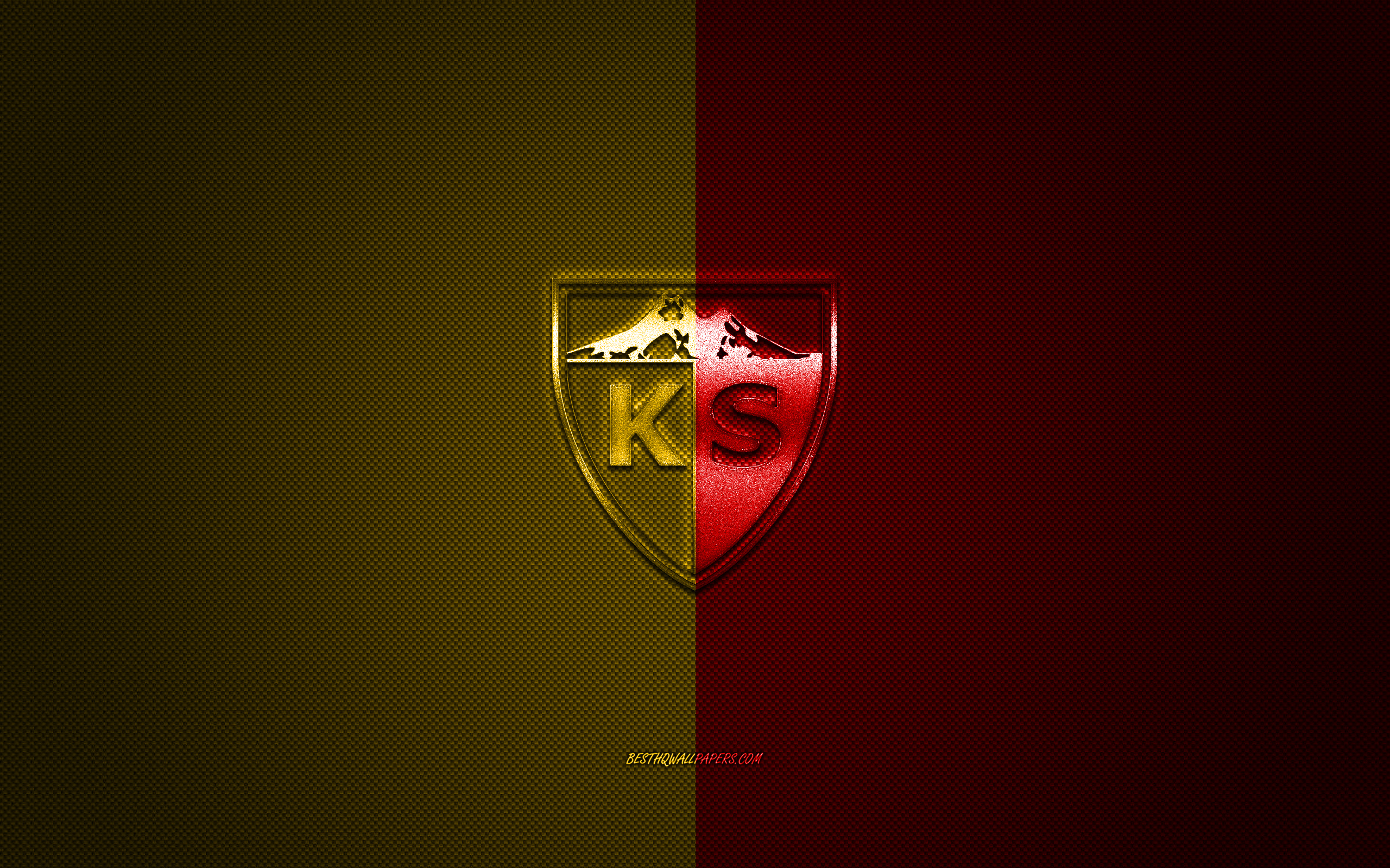 Download Wallpaper Kayserispor, Turkish Football Club, Turkish Super League, Red Yellow Logo, Red Yellow Carbon Fiber Background, Football, Kayseri, Turkey, Kayserispor Logo For Desktop With Resolution 2560x1600. High Quality HD Picture Wallpaper