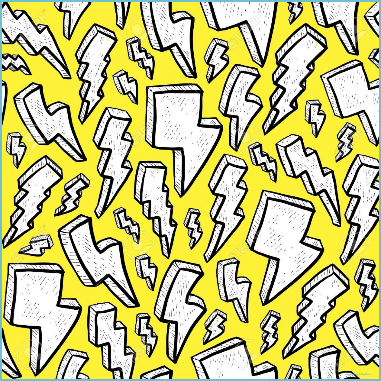 Cute Lightning Bolt Pattern In Doodle Or Drawing Style This Lightning Bolt Wallpaper