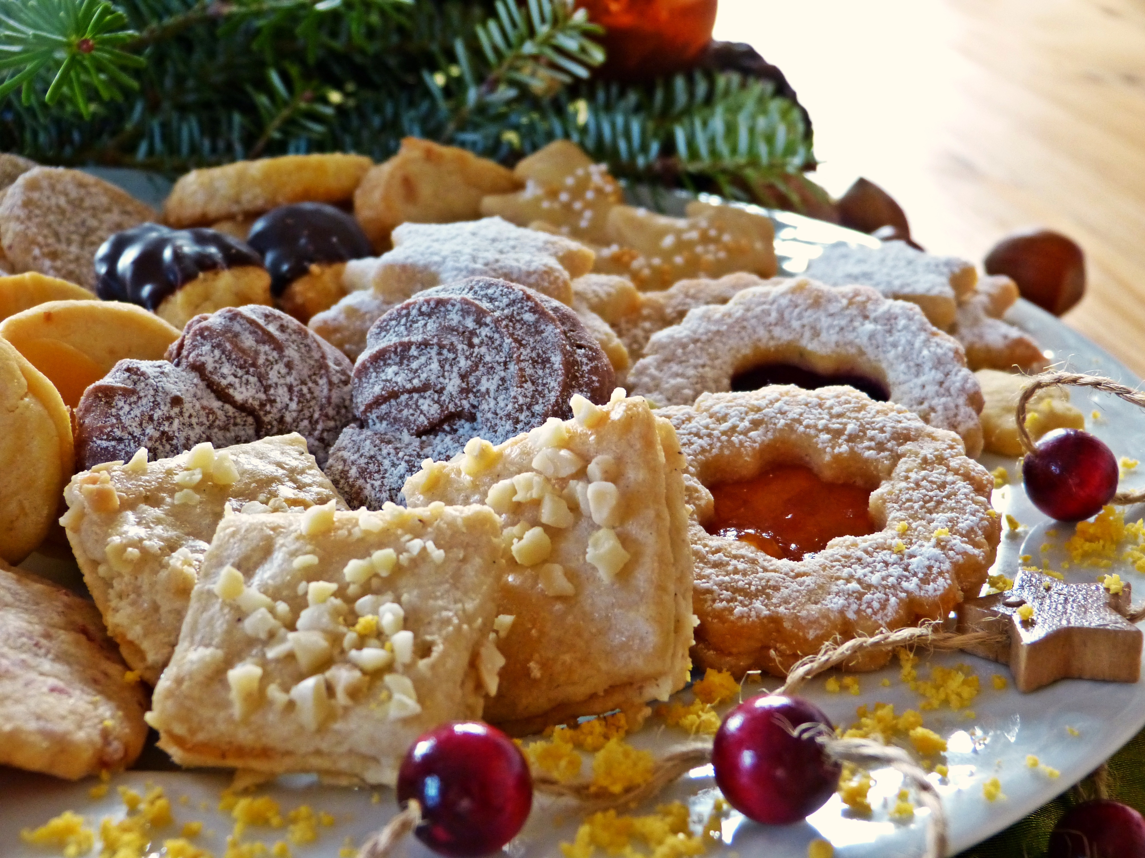 Wallpaper, food, sweets, Christmas, breakfast, dessert, baking, pastries, meal, patisserie, cuisine, dish, produce, baked goods, petit four, biscuits, danish pastry, fruit cake 4000x3000
