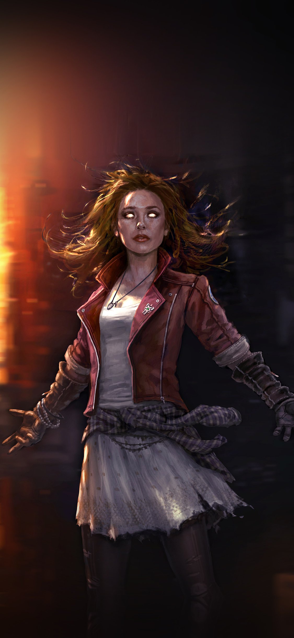 Witch avengers illust scary art hero iPhone X Wallpaper Free Download