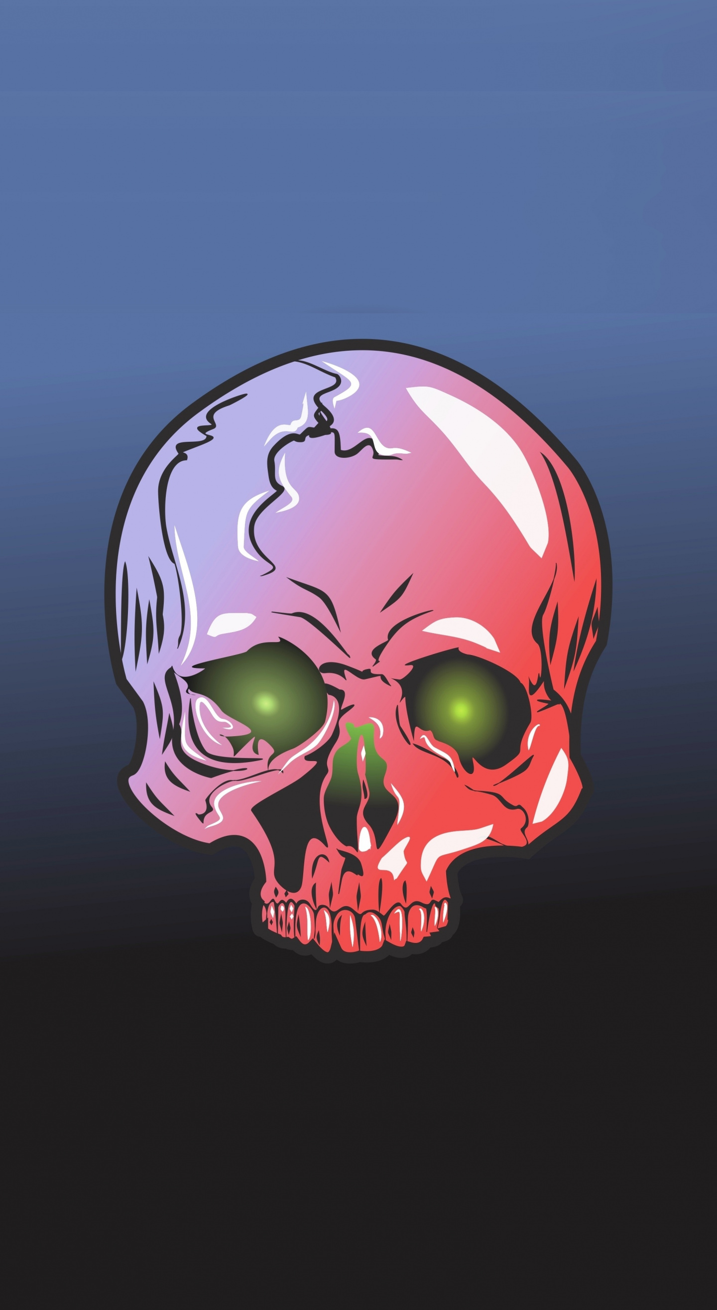 Download Scary skull, glowing eyes, art wallpaper, 1440x2630, Samsung Galaxy Note 8