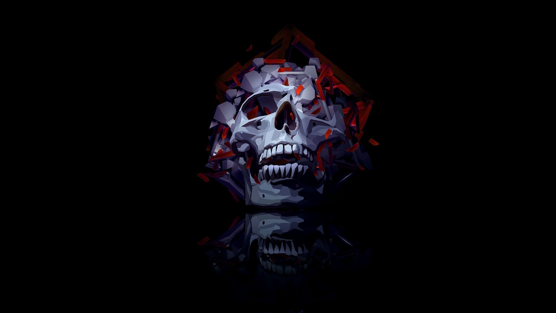Dark, skull, art wallpaper, HD image, picture, background, 0c2c18