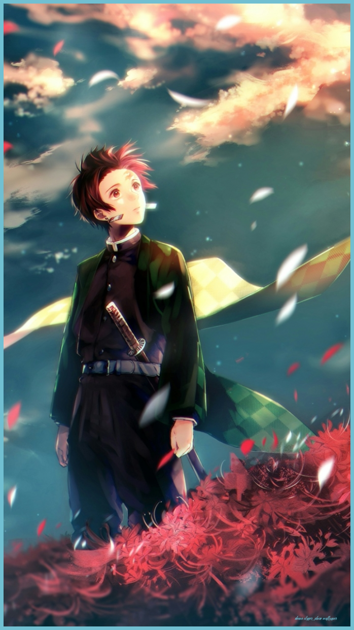Anime Demon Slayer: Kimetsu No Yaiba Tanjirou Kamado 7x7 Slayer Phone Wallpaper