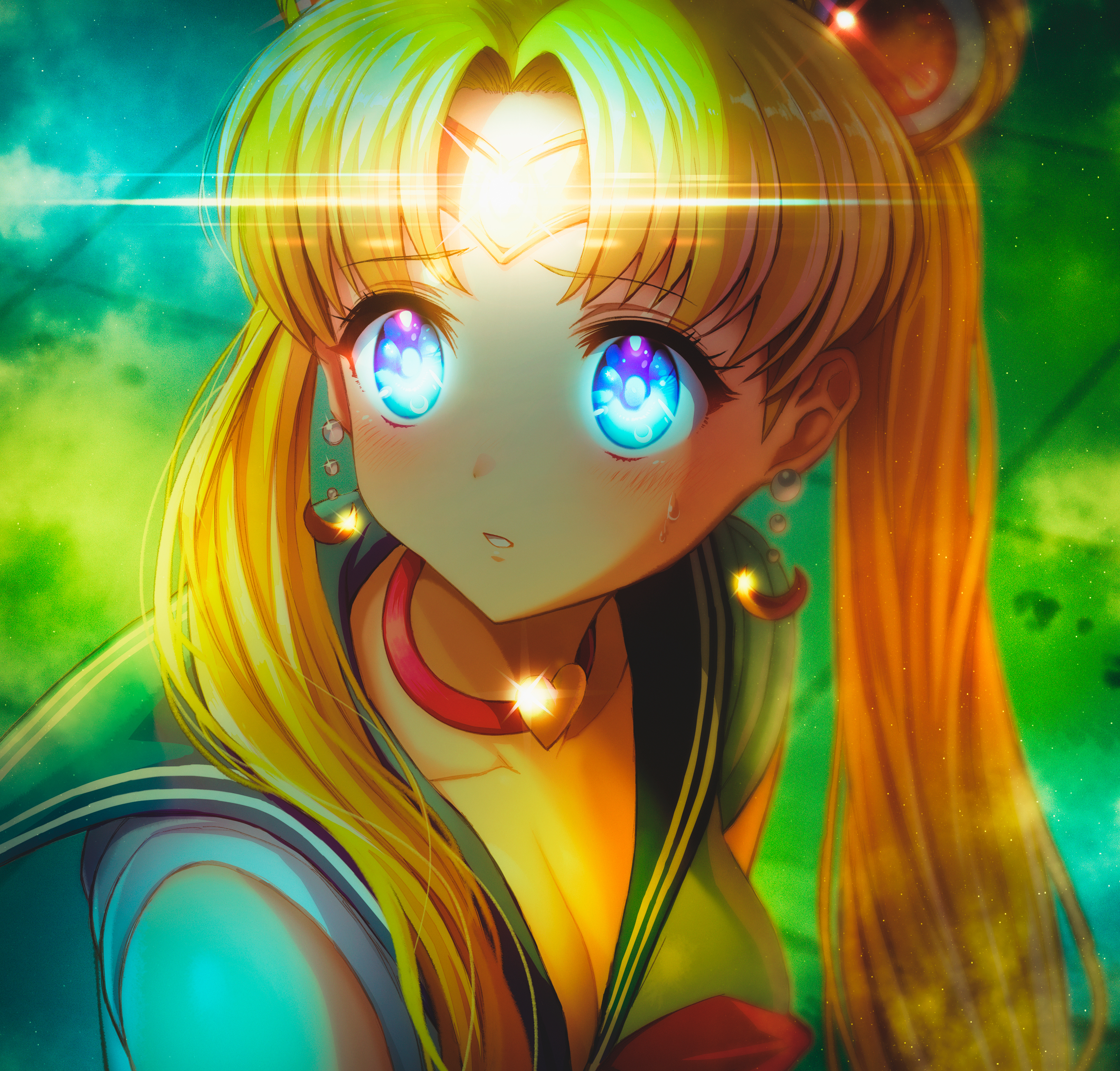 Wallpaper, anime girls, Sailor Moon, Usagi Tsukino, cleavage, sailor uniform 3262x3118
