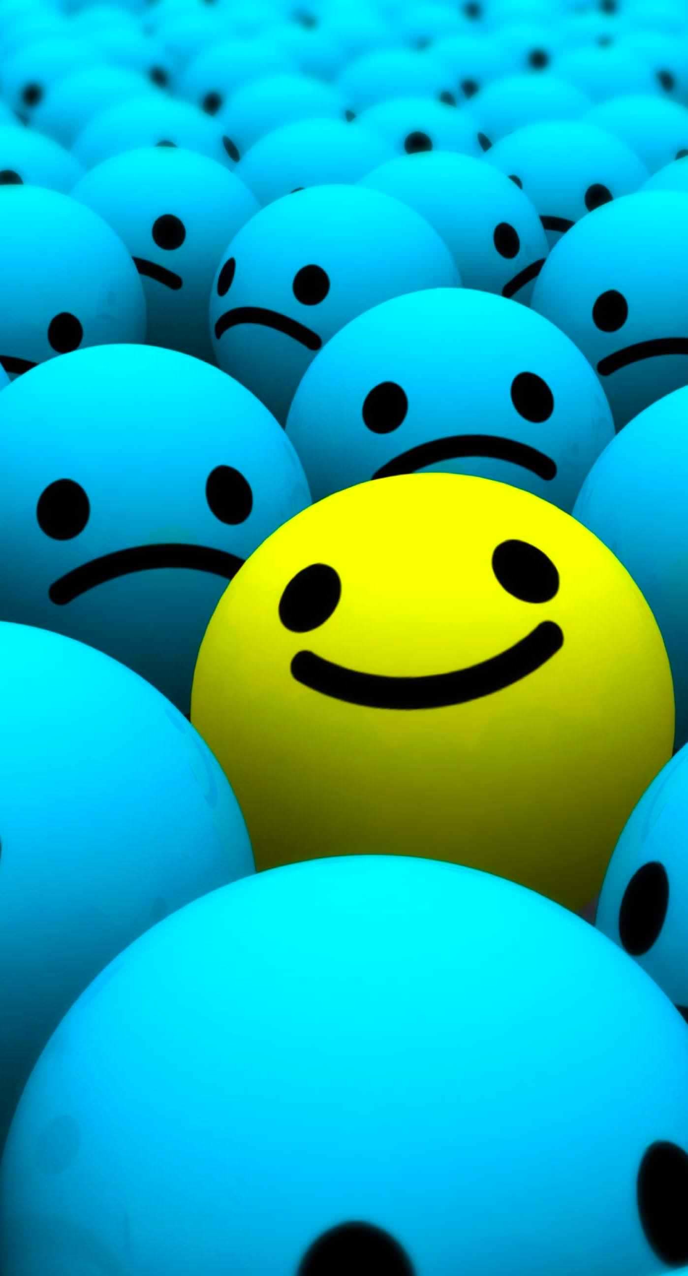 Cute Blue Yellow Smiley Balls Data Src Smiley Wallpaper Download