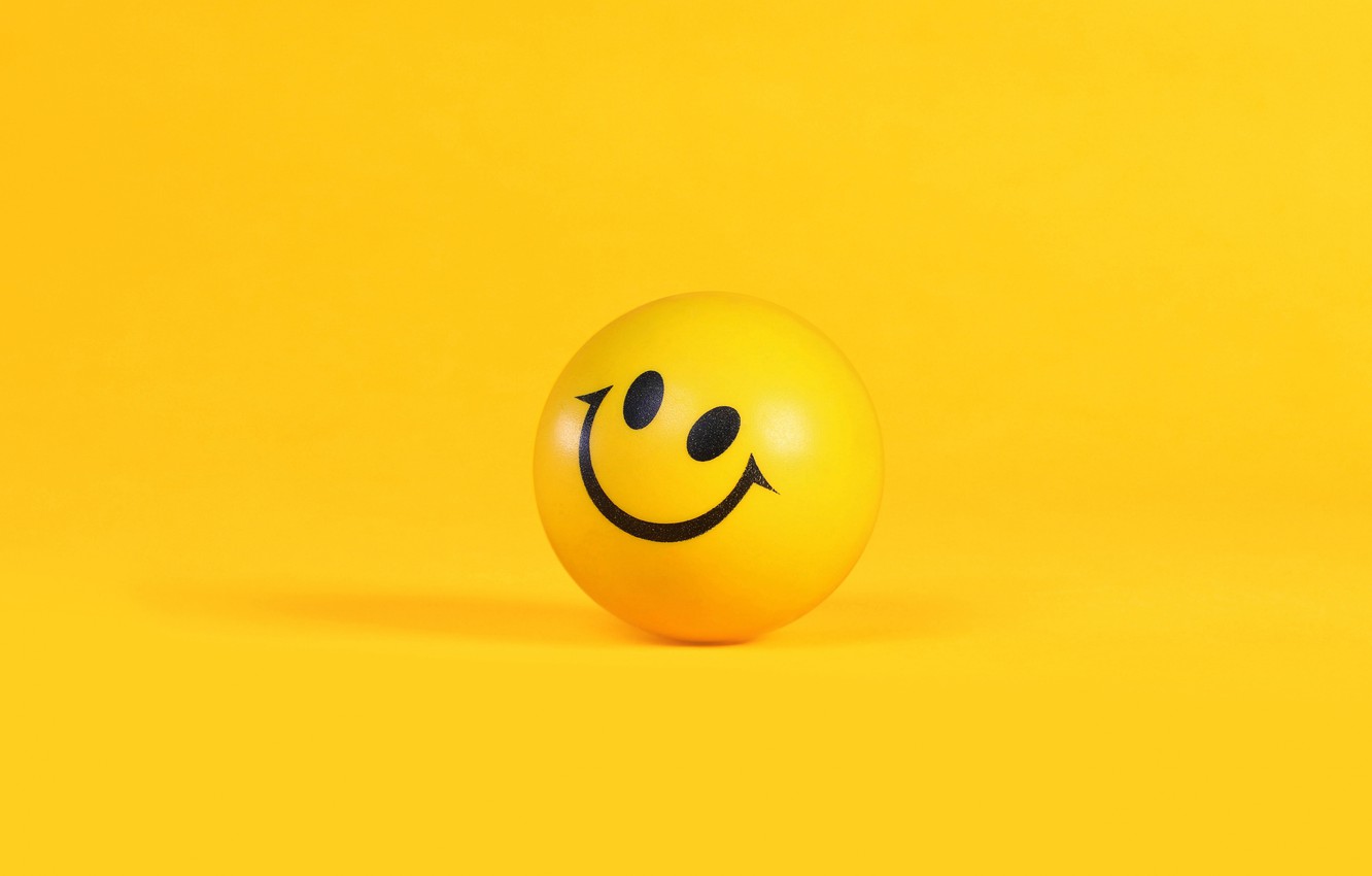 Wallpaper smile, ball, smiley image for desktop, section минимализм