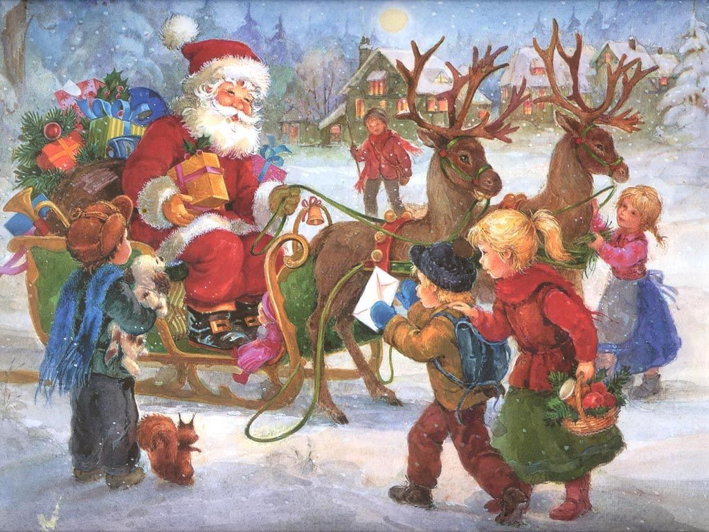 Vintage_christmas 302468.jpeg (1024×768). Christmas Paintings, Magical Christmas, Vintage Christmas