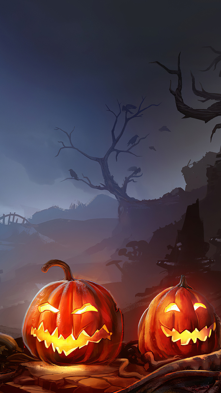 Horror Pumpkins Halloween 4k iPhone iPhone 6S, iPhone 7 HD 4k Wallpaper, Image, Background, Photo and Picture
