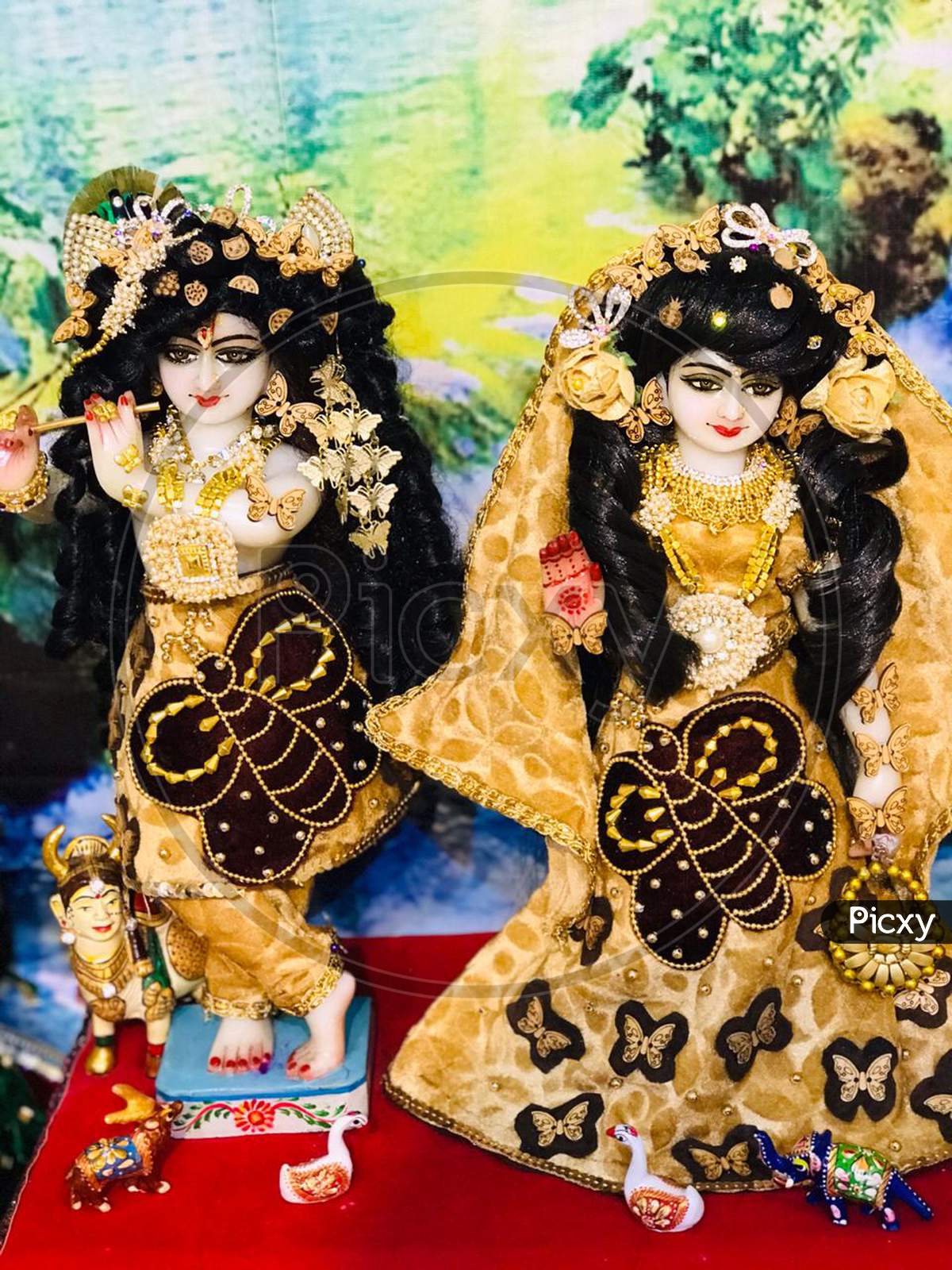 Image Of Radha Krishna Jaipuri Stylr Dress Shringar KM391135 Picxy