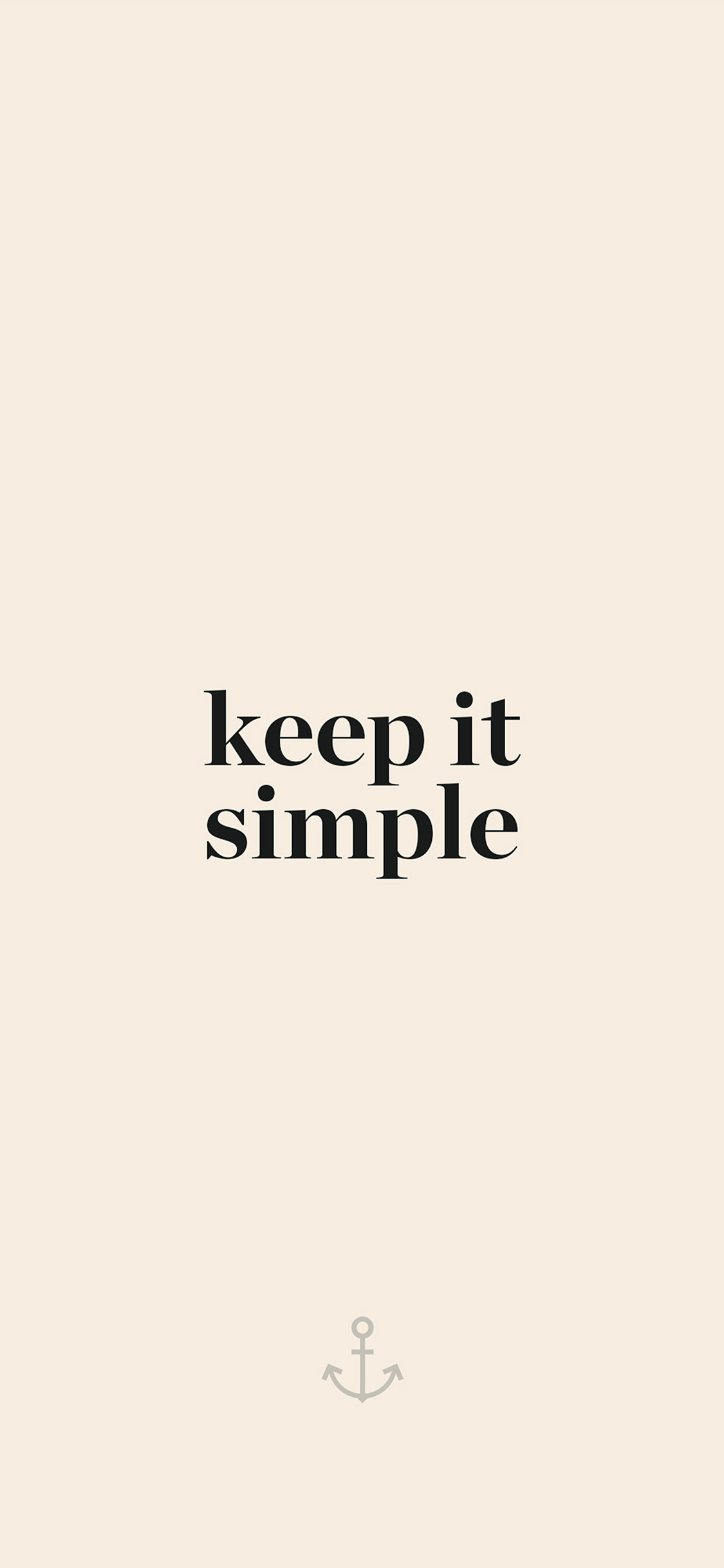 iPhone X wallpaper. keep it simple word quote beige illustration art