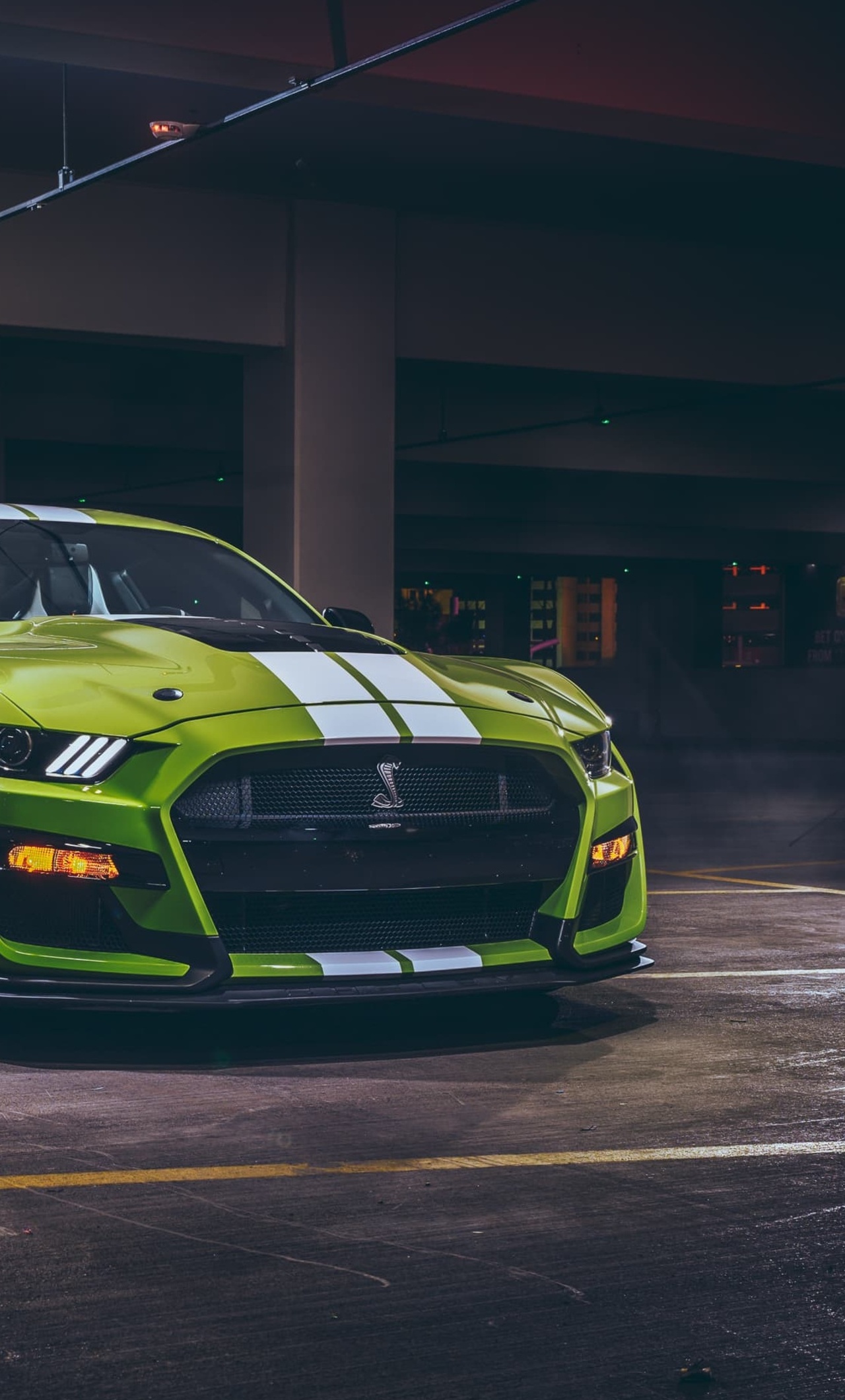 Green Ford Mustang Shelby GT500 iPhone HD 4k Wallpaper, Image, Background, Photo and Picture