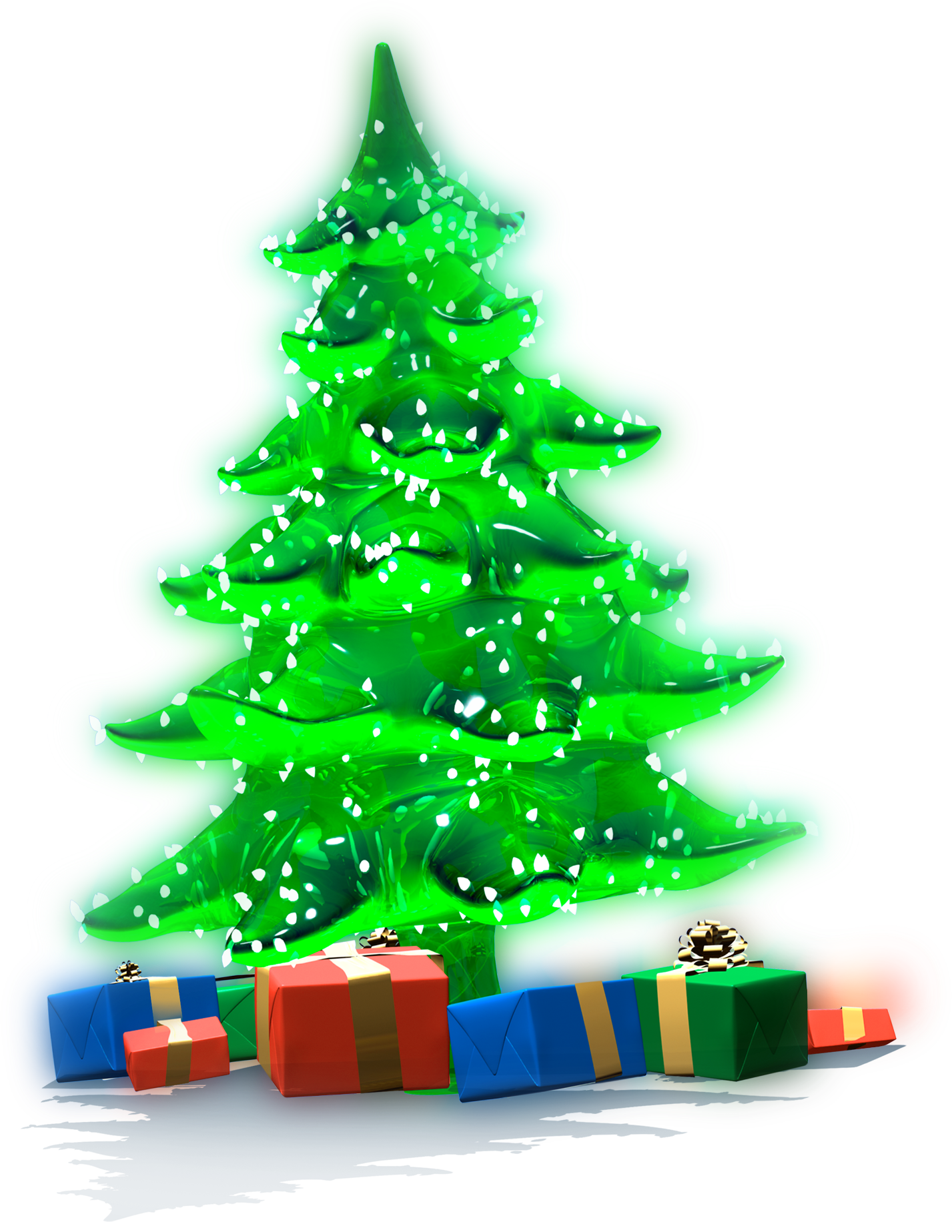 Luminous Christmas Tree with Gifts PNG Clipart​-Quality Image and Transparent PNG Free Clipart