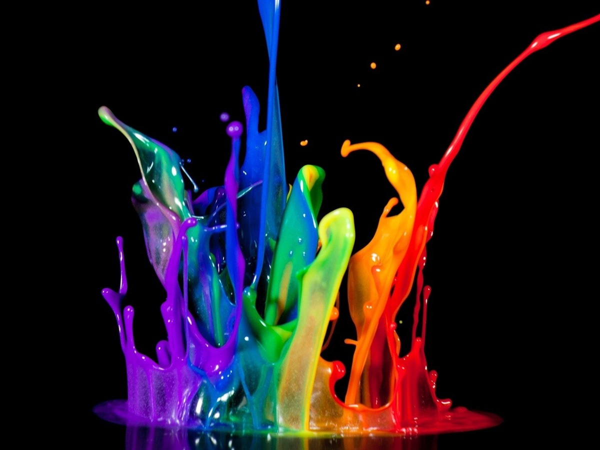 Rainbow Paint Design HD Wallpaper