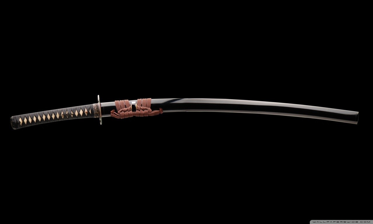 #katana, #black background, #sword, wallpaper Gallery HD Wallpaper