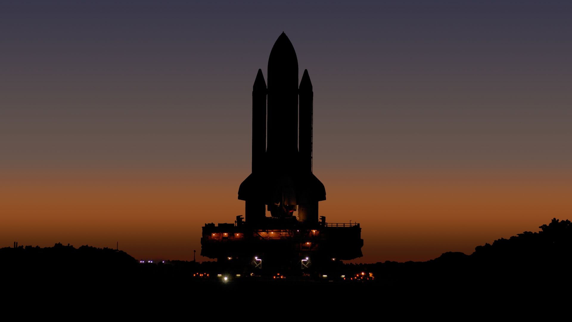 Desktop wallpaper nasa's rocket, sunset, HD image, picture, background, 425c12
