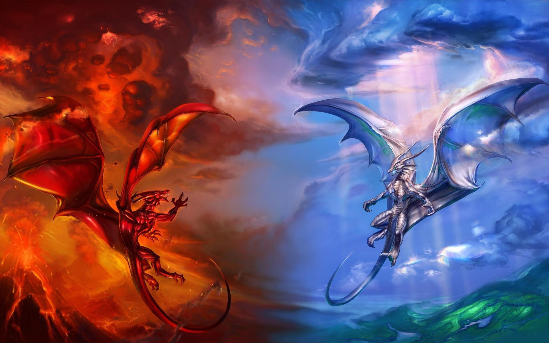 Ice Fire Dragon Wallpaper HD Dragon And Ice Dragon