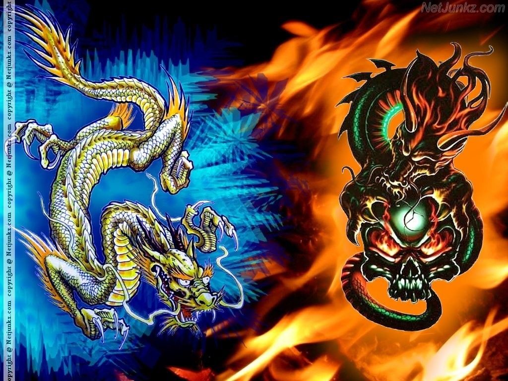 Ice Dragons Vs Fire Dragons Free Wallpaper. Ice Dragon, Fire Dragon, Fire And Ice Dragons