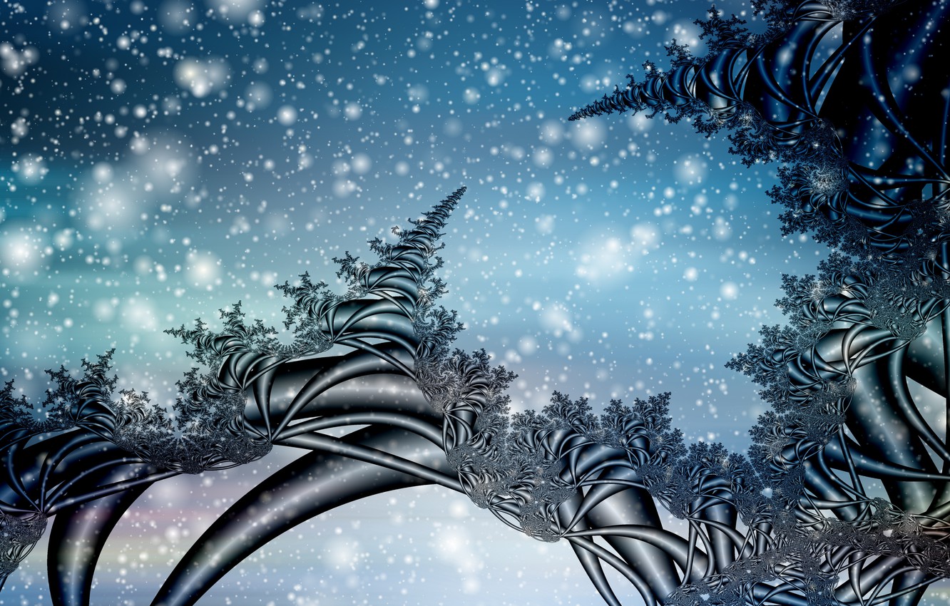 Wallpaper winter, snow, fractals image for desktop, section абстракции