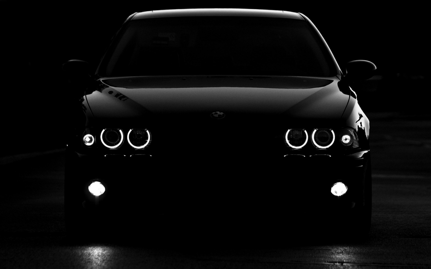 Download wallpaper bmw, BMW, cars, black and white, cars, angel eyes, auto wallpaper, car Wallpaper, old, auto photo, section bmw in resolution 1680x1050