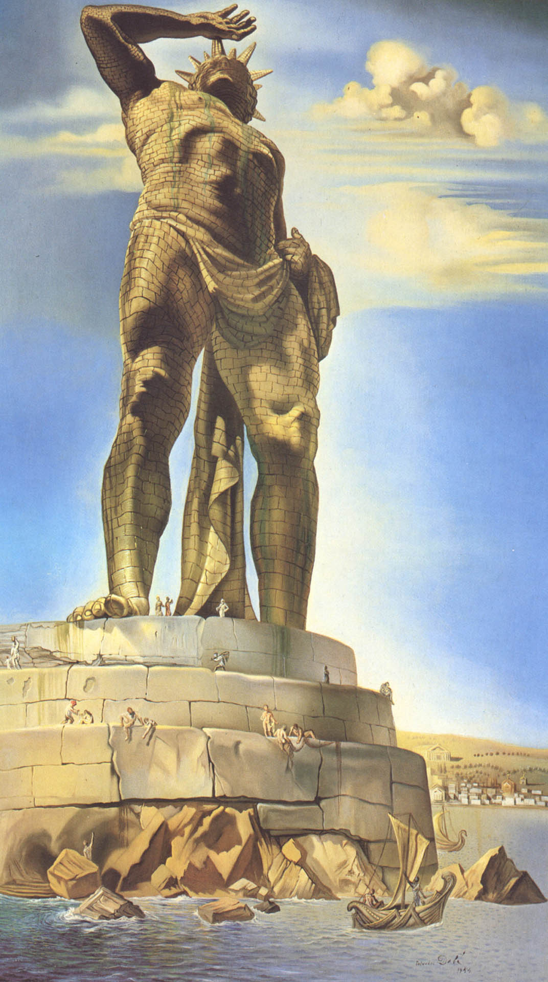 The Colossus Of Rhodes surrealist salvador dali art wallpaper