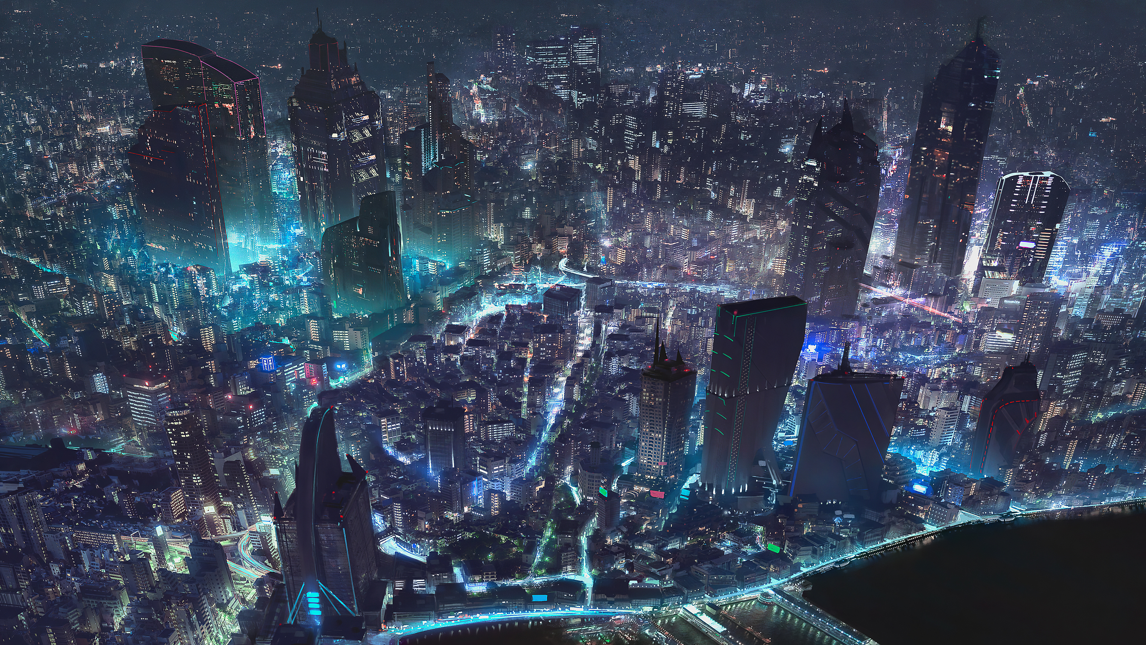 Cyberpunk City World Map City Art
