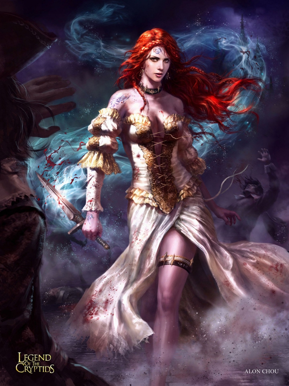Download 1600x2560 Legend Of The Cryptids, Assassin, Blade, Wind, Red Head Wallpaper for Google Nexus 10