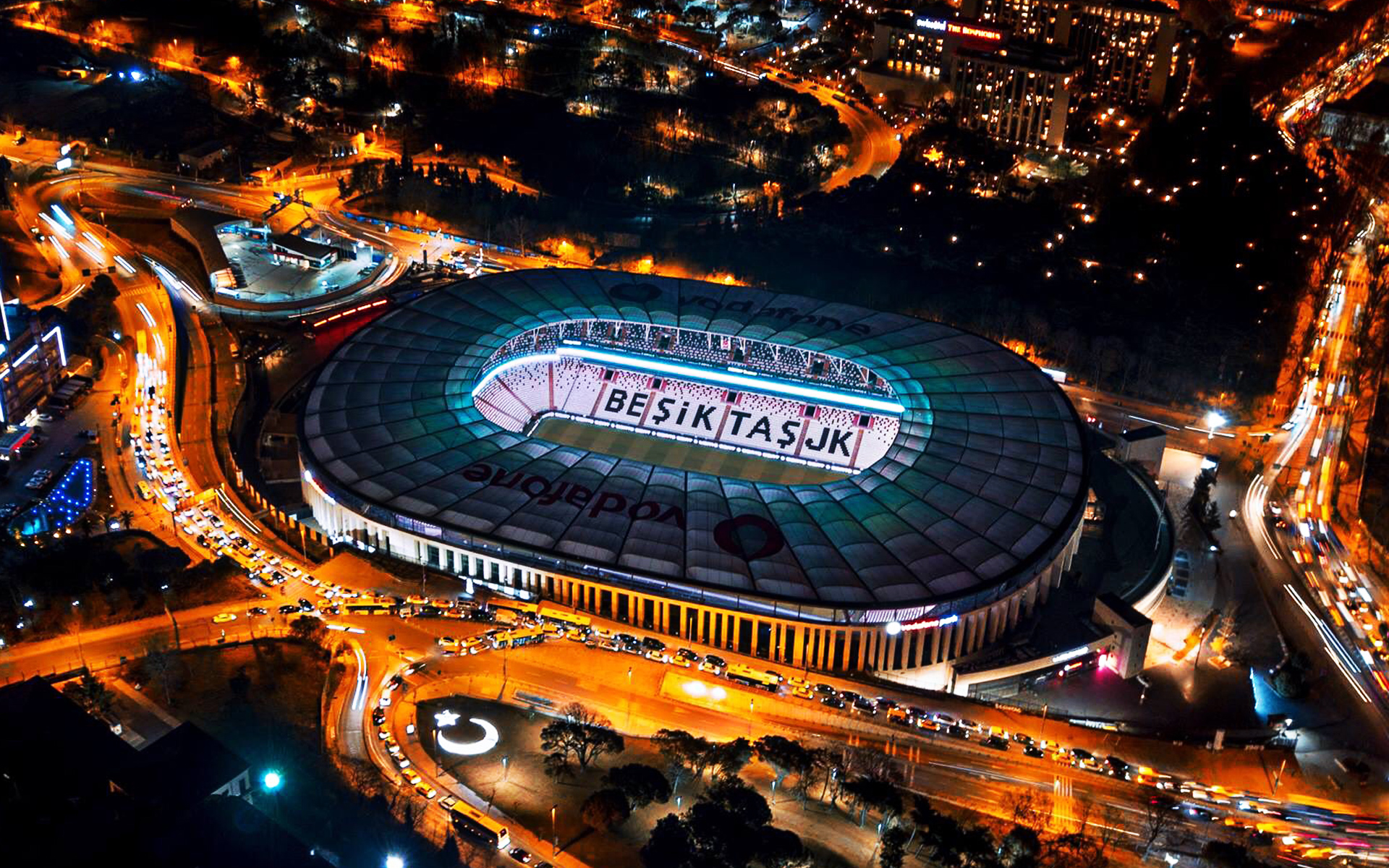 Download wallpapers Besiktas JK, 4k, logo, emblem, eagle, Vodafone Park,  grandstands, football stadium, Istanbul, Turkey, art, Vodafone Arena,  Turkish football …