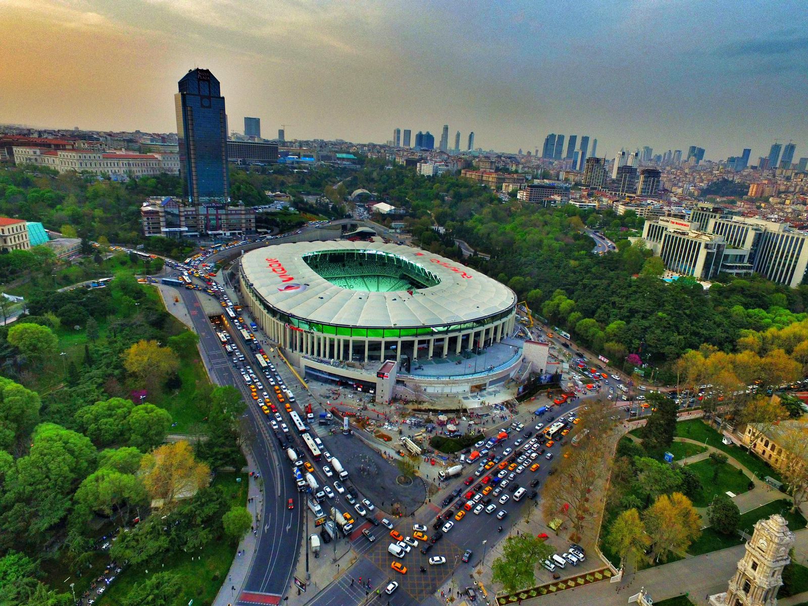 Download wallpapers Besiktas JK, 4k, logo, emblem, eagle, Vodafone Park,  grandstands, football stadium, Istanbul, Turkey, art, Vodafone Arena,  Turkish football …