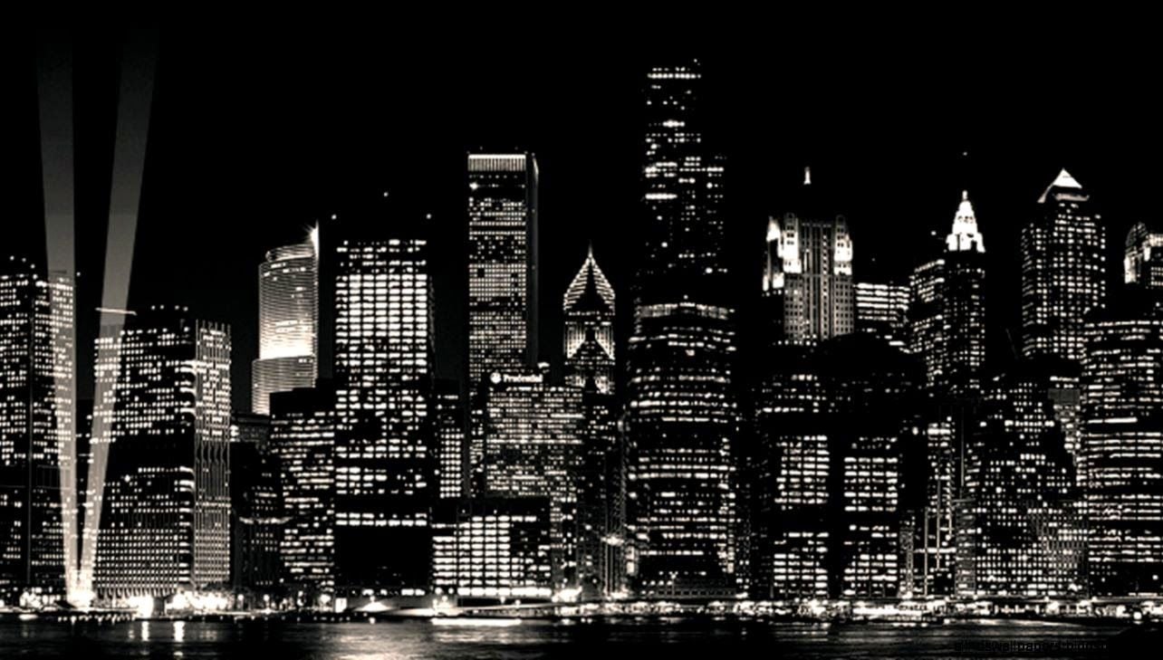 night city wallpaper black and white