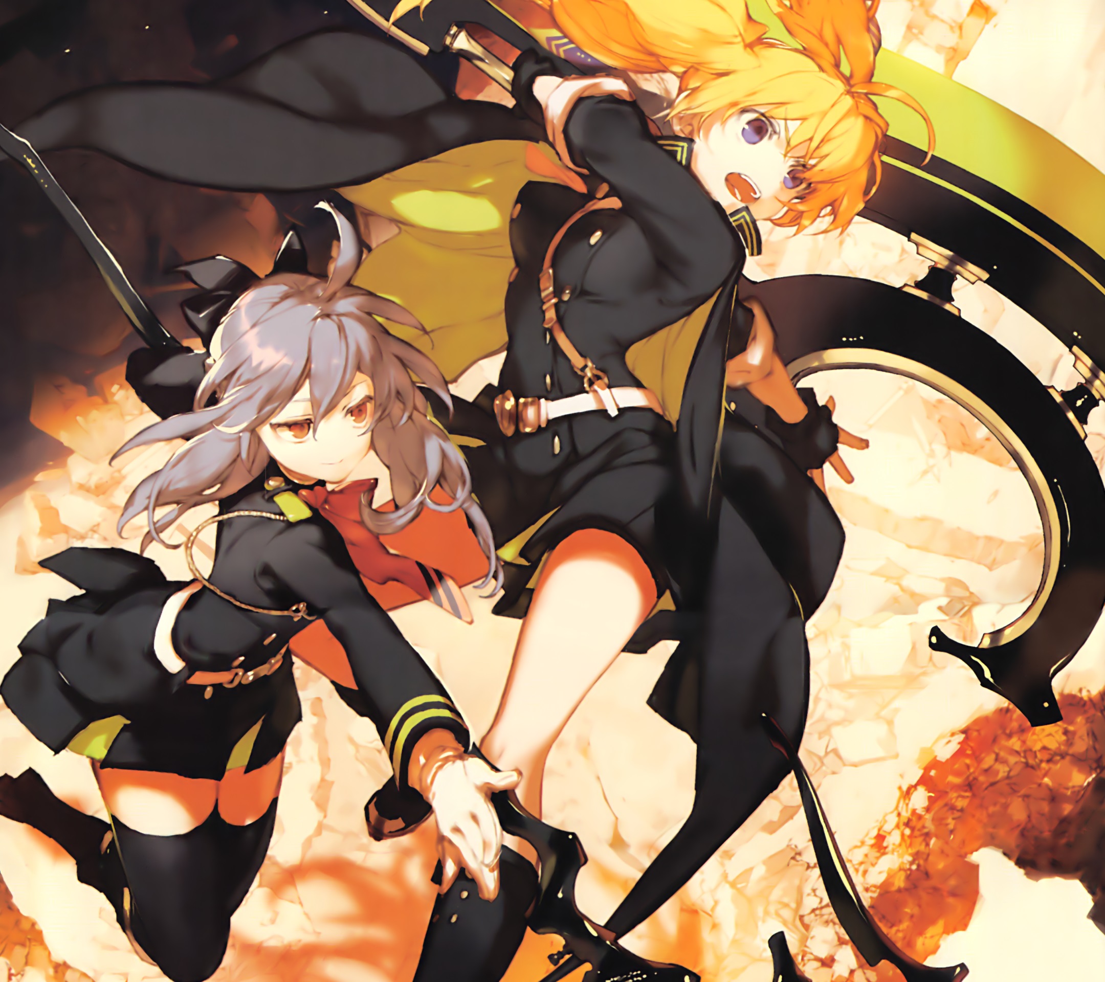 Owari no Seraph Shinoa Hiragi Mitsuba Sangu.Android wallpaper 2160×1920