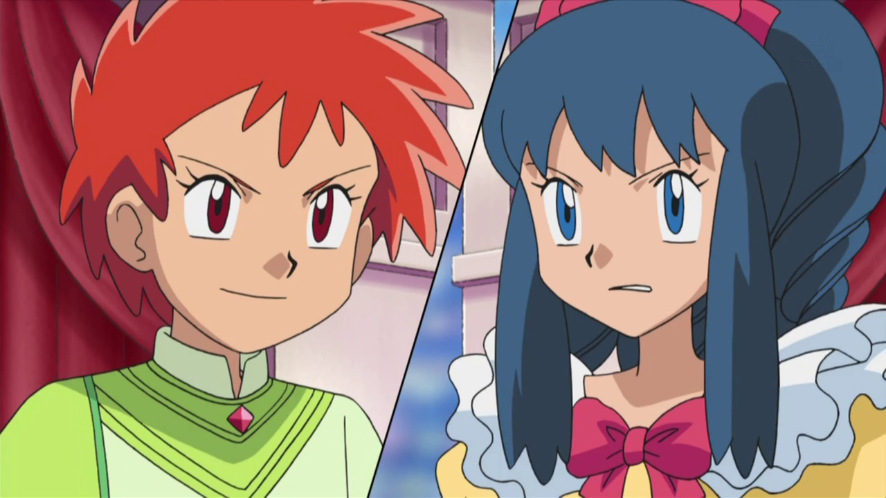 Zoey and Dawn in the Grand Festival. Anime, Pokemon characters, Pokemon