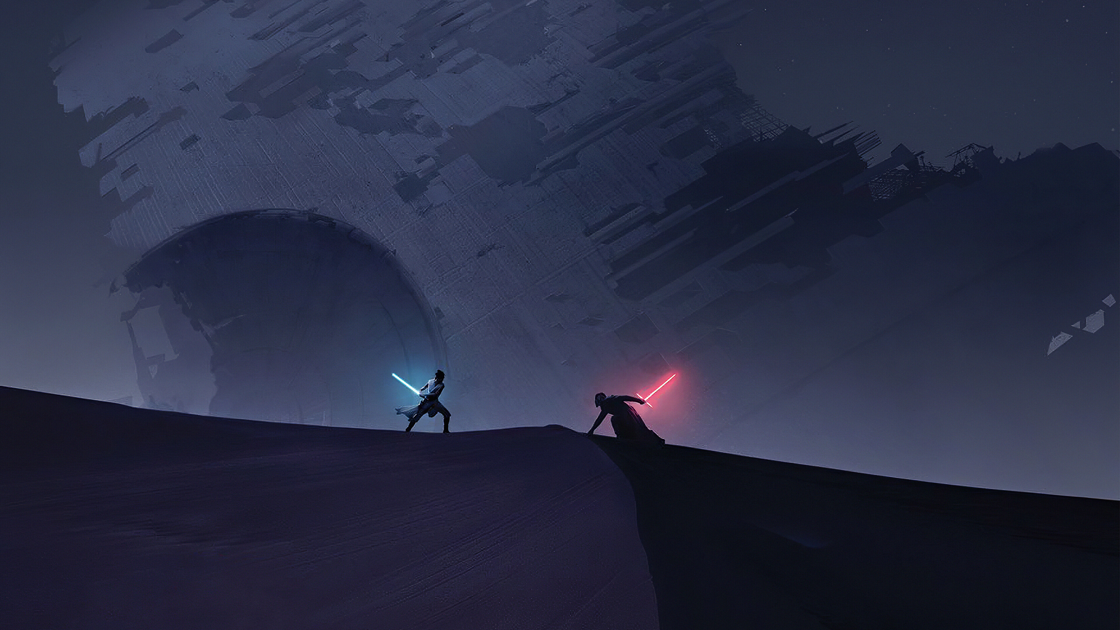 Rey vs Kylo Ren, Minimalist, Star Wars The Rise of Skywalker, 4K wallpaper. Mocah HD Wallpaper