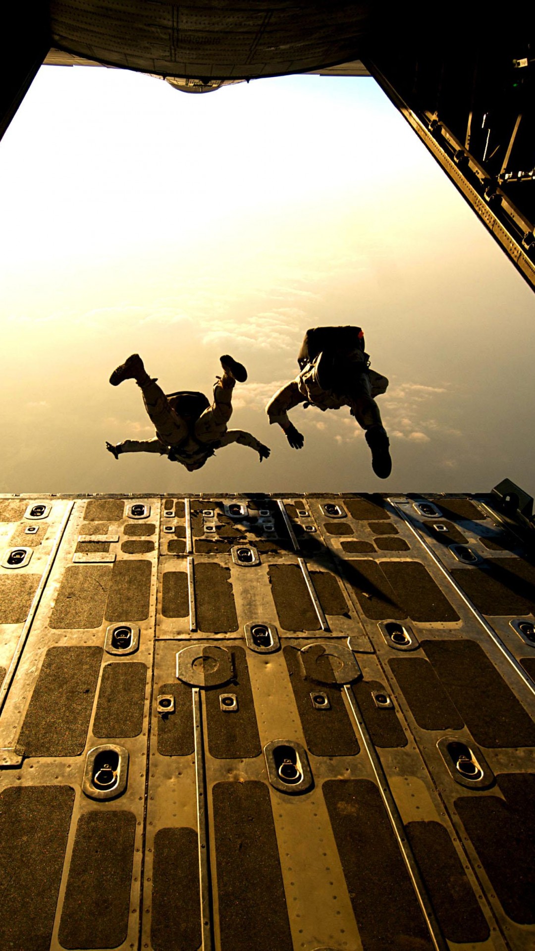 Wallpaper landing force, airlift delivery, soldier, parachute, military, aircraft, sky, Military